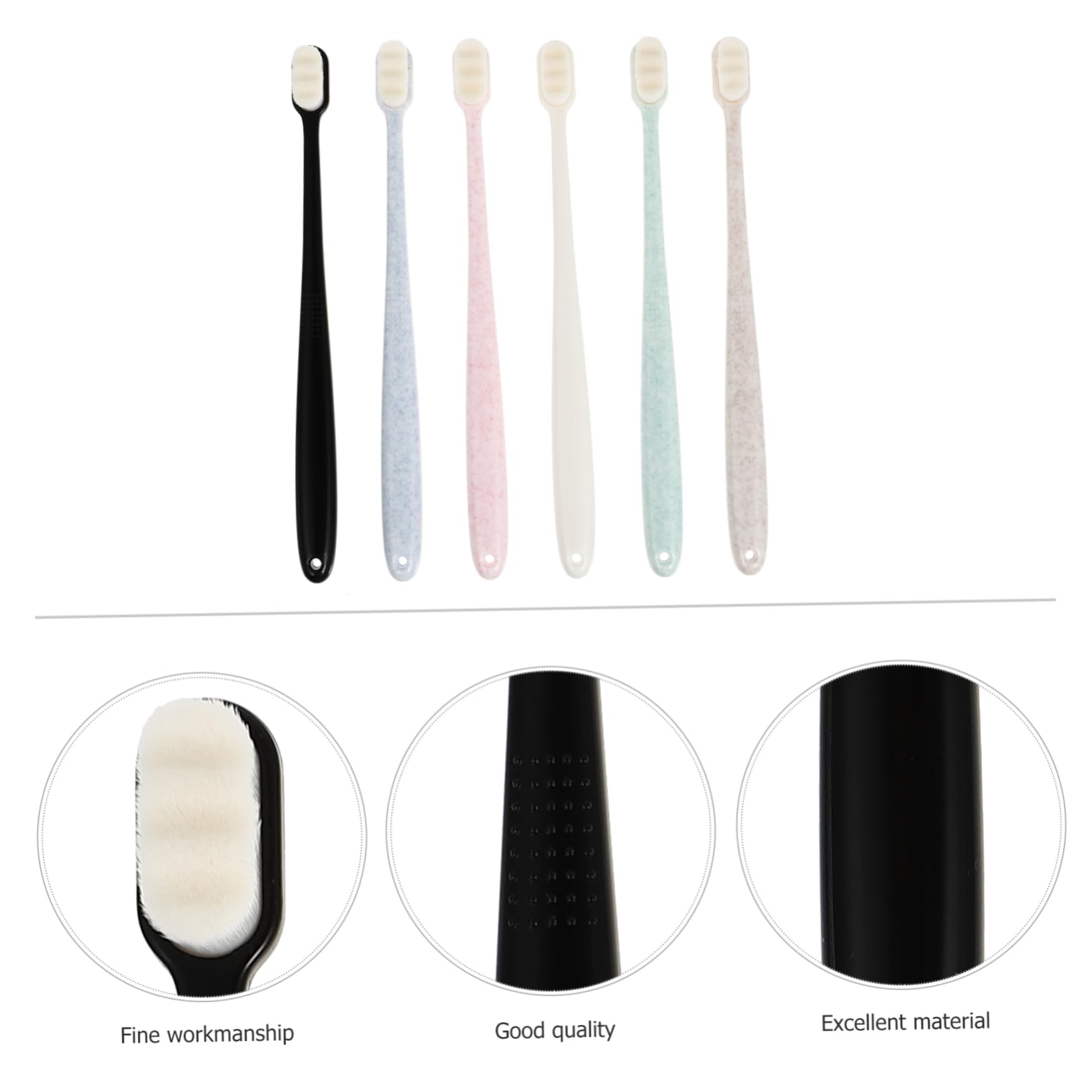 FRCOLOR 3 Set Spazzolini Morbidi Per Adulti Design Compatto E Portatile Setole Per Viaggi E Uso 6 Pezzi*3