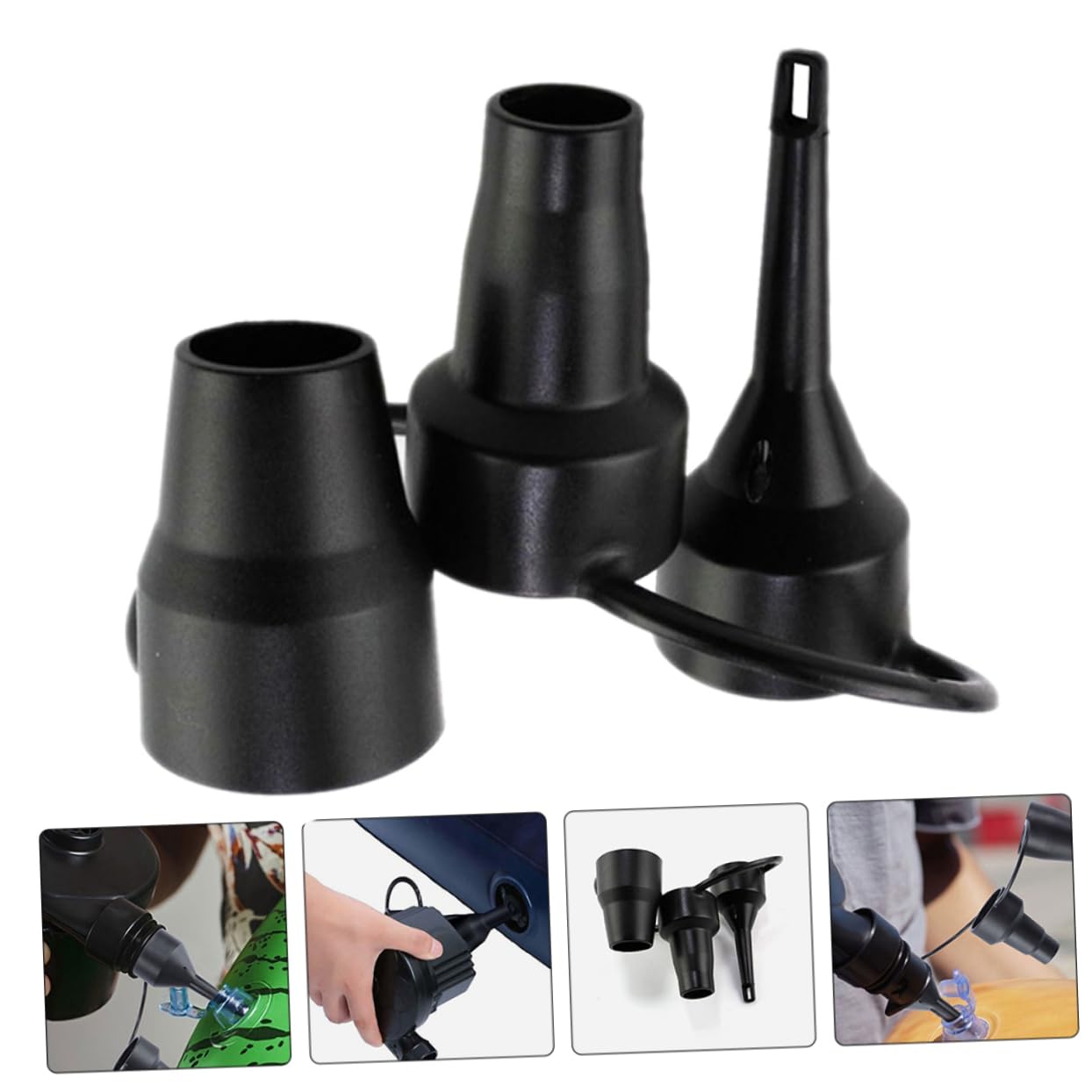 ibasenice Aufblasbarer Mund Luftmatratze Düse Inflator Luftbett Bettpumpe Luftpumpe Für Schlauchboote Aufblasbares Bett Luftpumpenaufsatz Zubehör Für Luftpumpen Black Plastik