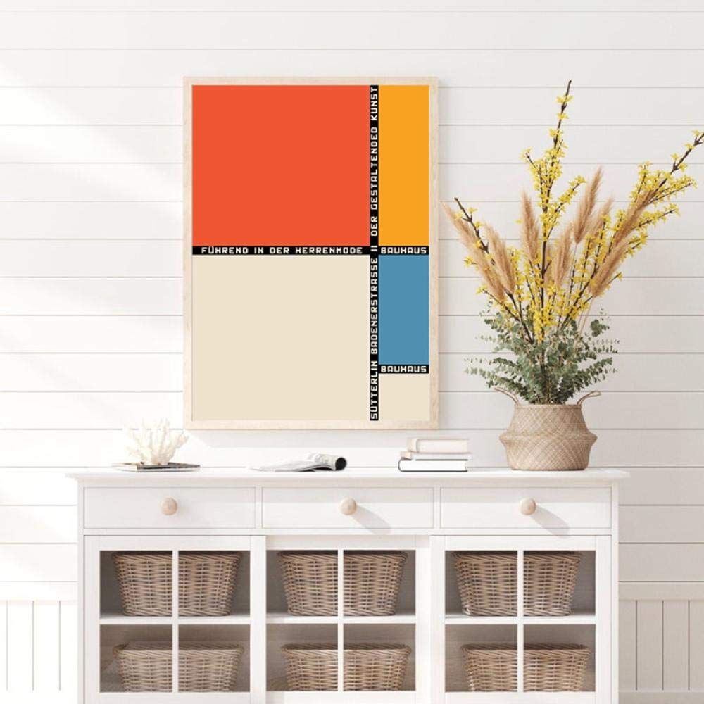 KemneT Bauhaus Verde Colore Blocco Linea Tela Quadri Moderni Minimalista Parete Arte Astratto Poster Stampe Quadro Soggiorno Camera Casa Decorazioni 50x70 cmx2 Senza cornice