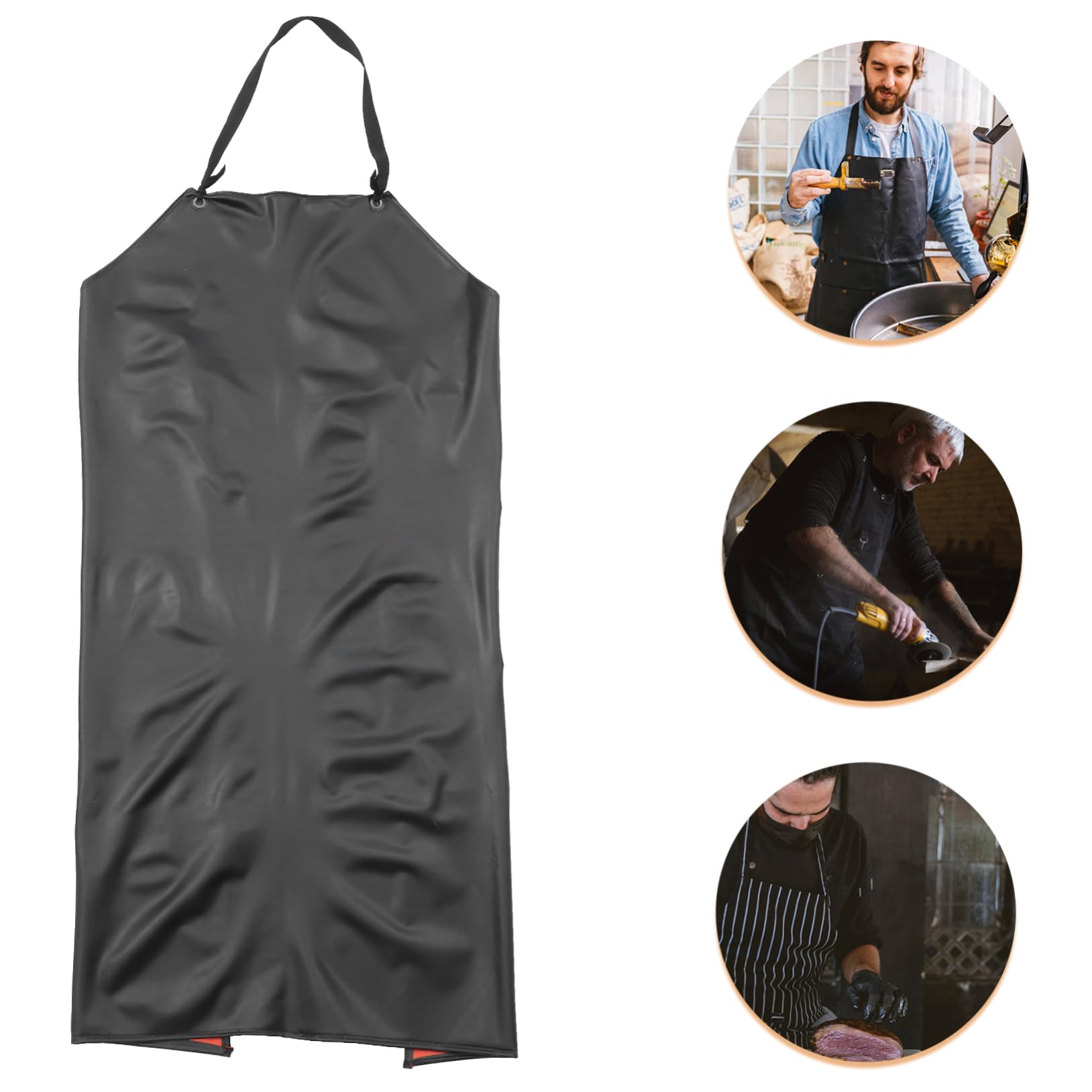 LIFKICH Extra Thick Apron Cooking Apron Barber Apron House Cleaning Apron Chemical Apron Unisex Kitchen Apron Dog Grooming Apron Gardening Apron Dishwasher Apron for Restaurant Pvc Black