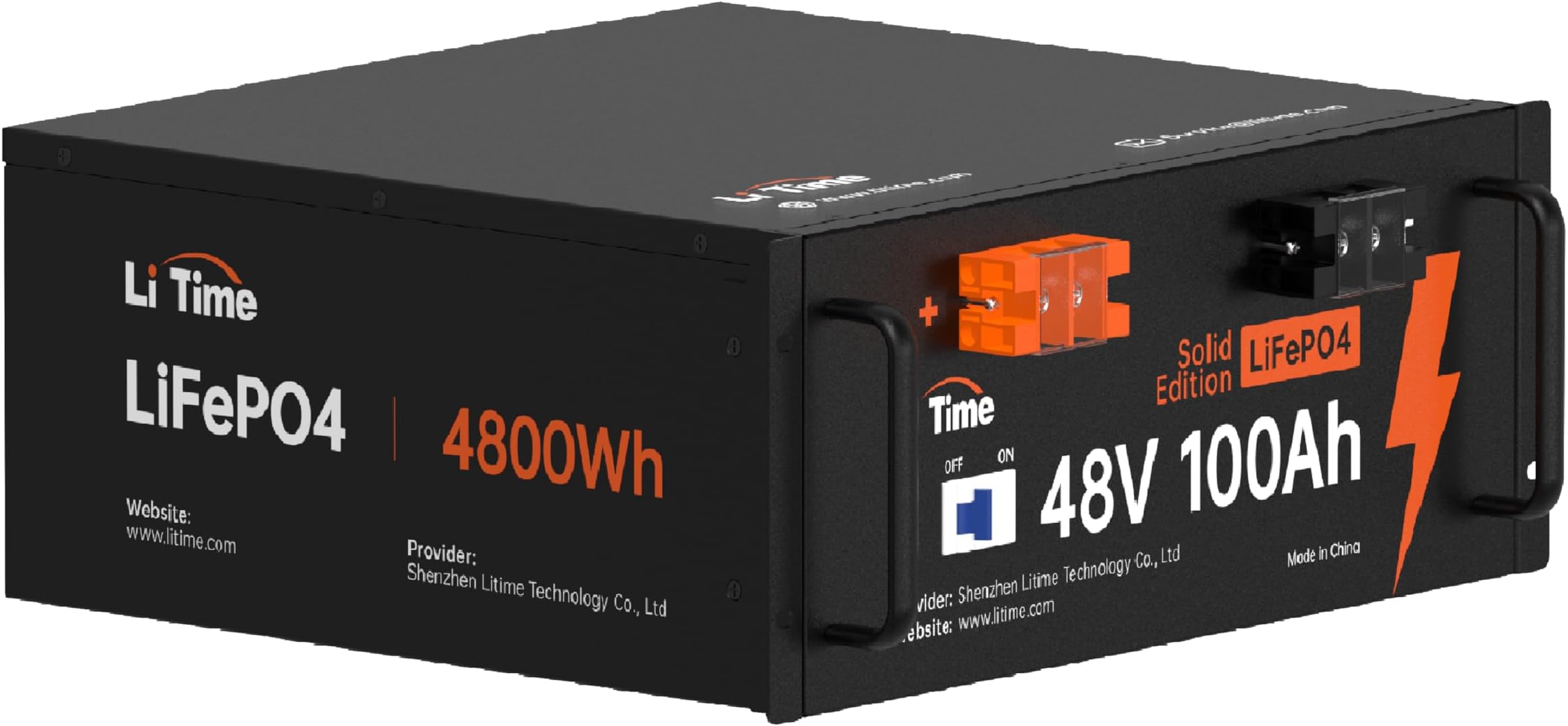 Litime 48V 100Ah LiFePO4 Battery, Grade A Cells Lithium Battery, 4800W Load Power, Solid Metal Case with 4000~15000 Cycles & 10 Years Lifetime, Perfect for Solar, Marine, Van, Off-Grid