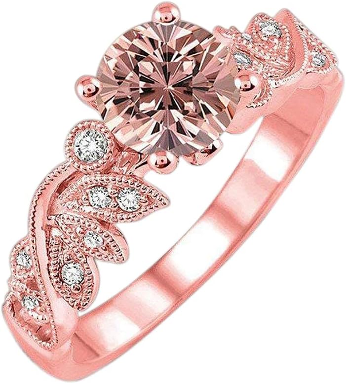 1.50 Carat Round cut Morganite and Diamond Flower Engagement Ring for Women on Sale with 18k Gold Plating