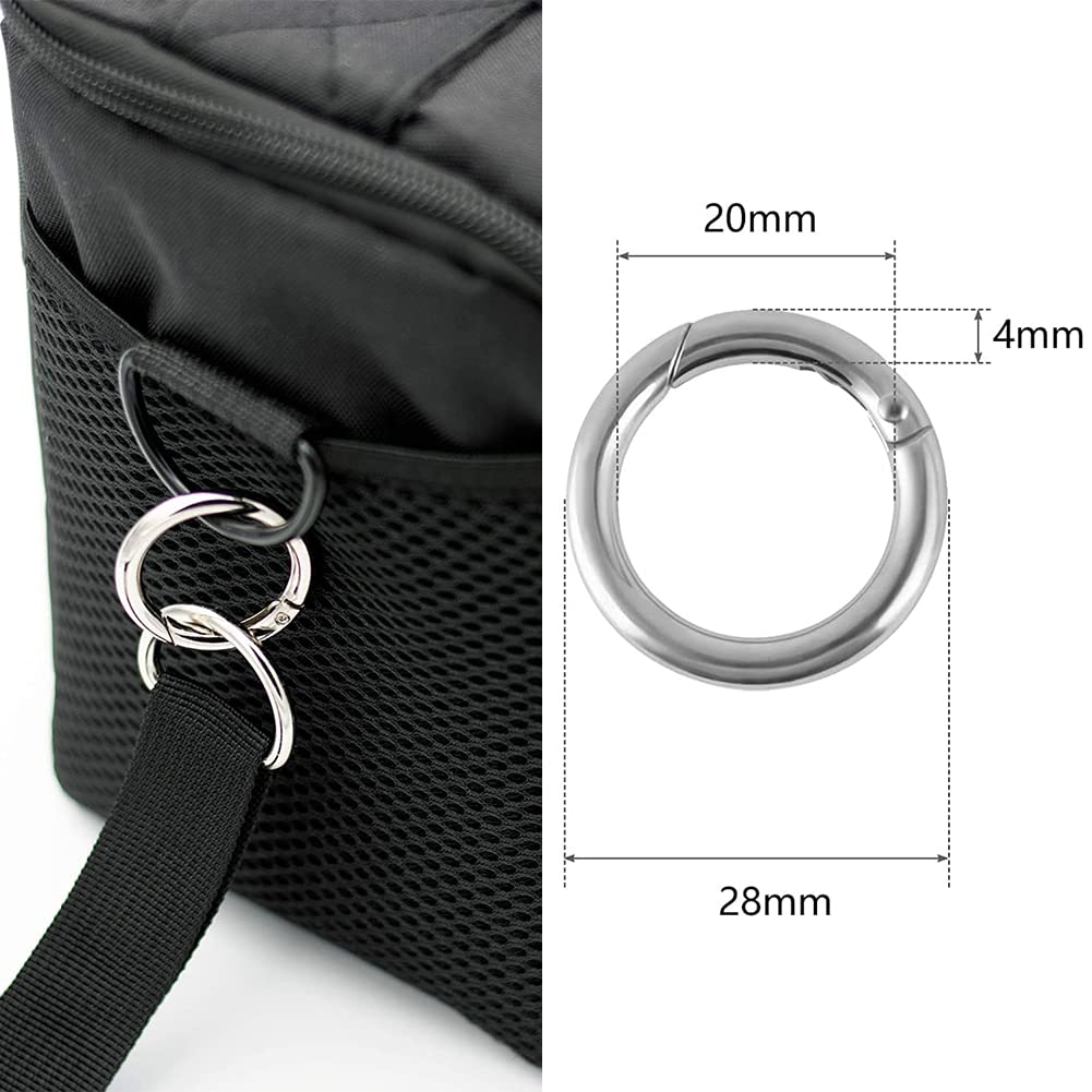 sdhiiolp Lot de 6 mousquetons ronds en alliage de zinc - Diamètre extérieur : 60 mm - Diamètre extérieur : 50 mm - Pour porte-clés, sac, bijoux, bricolage - Argenté sdhiiolp Lot de 6 mousquetons ronds en alliage de zinc - Diamètre extérieur : 60 mm - Diamètre extérieur : 50 mm - Pour porte-clés, sac, bijoux, bricolage - Argenté