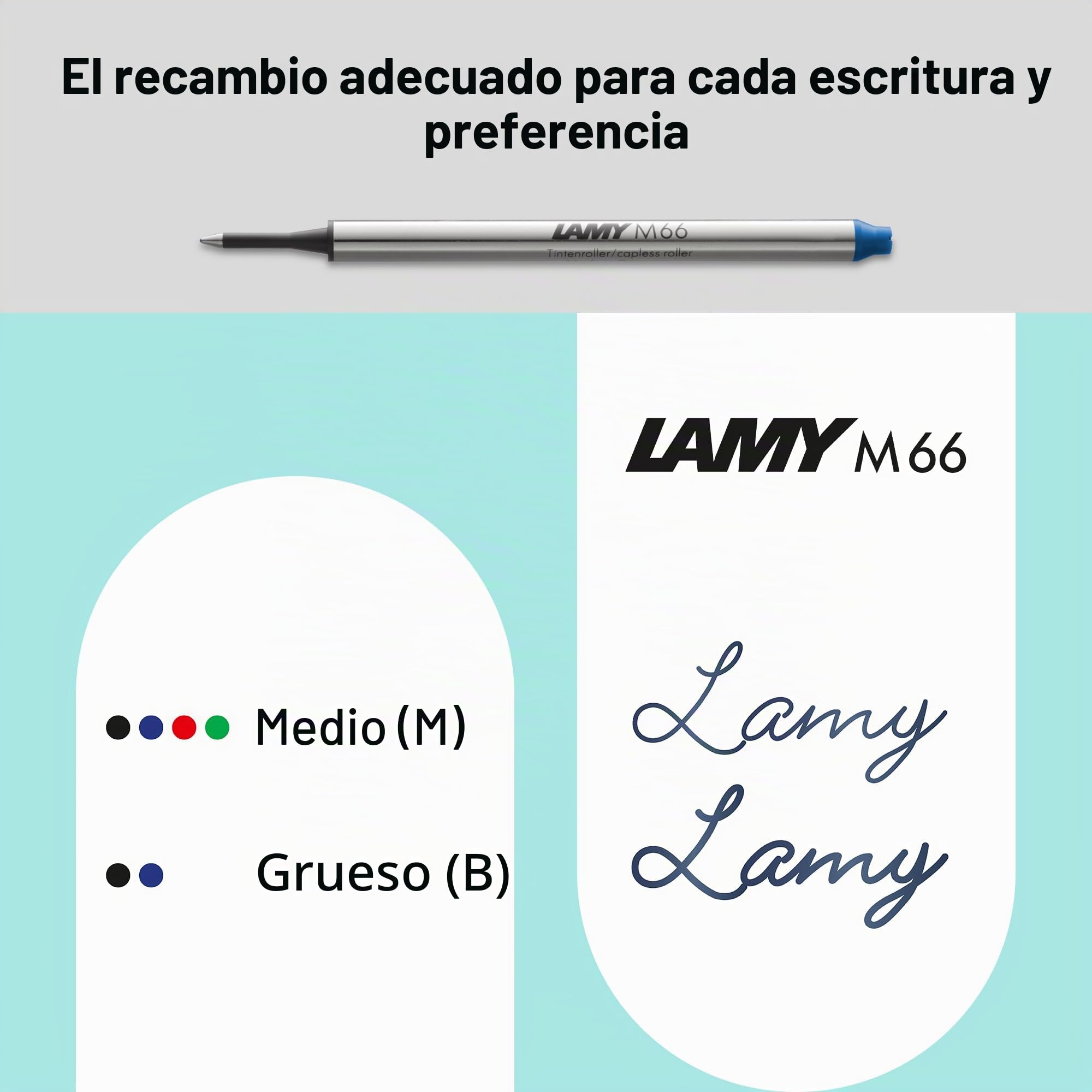 Lamy swift lagoon edición especial roller - set de regalo romántico con roller y estuche de cuero genuino - cuerpo de metal - ancho de línea B - incl. recambio roller M 66 B blue