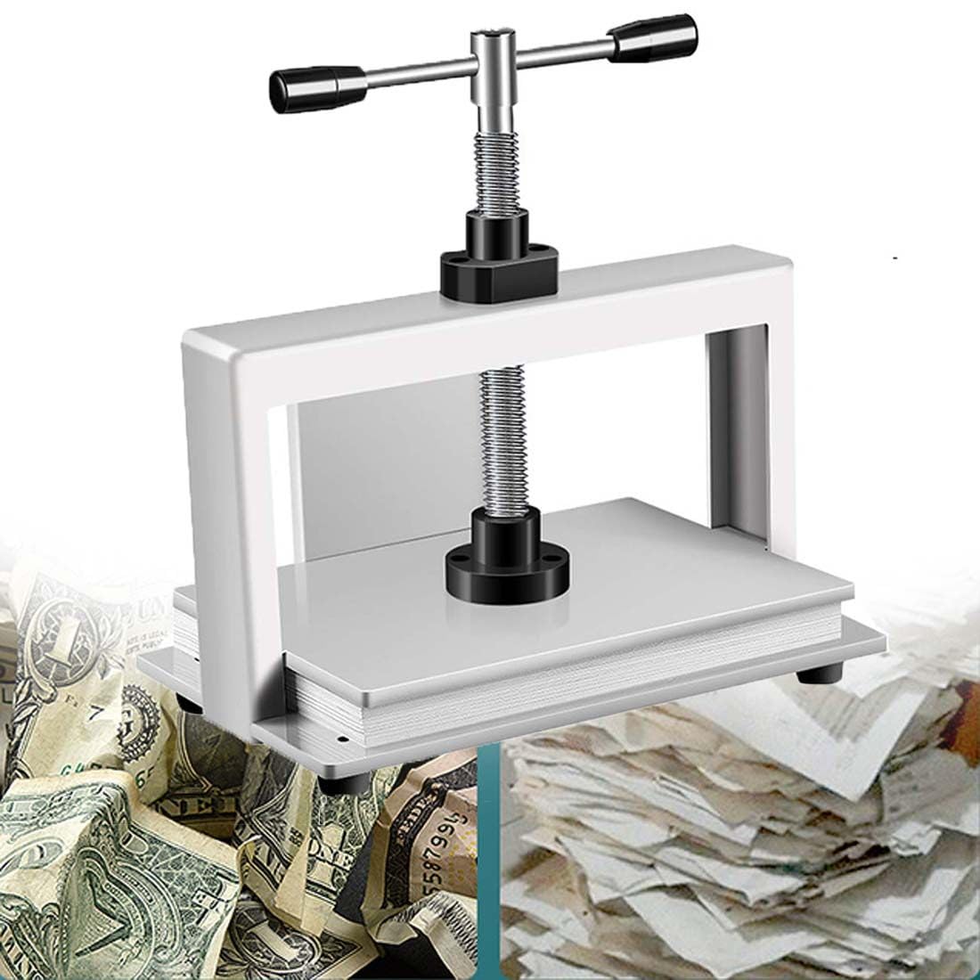 Macchina per pressatura manuale della carta, macchina per rilegatura di libri per impieghi gravosi A4/A3 1500KG di pressione, macchina per appiattimento delle ricevute dei libri, macchina per appia