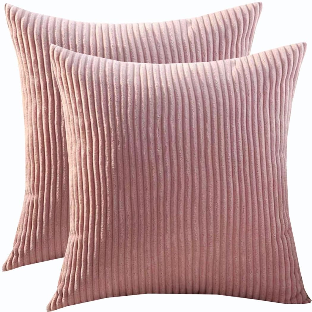 Set Of 2 Super King Size Pillow Cases, Square Extra Large Cushion Covers 80x80 70x70 cm,Soft Pillow Covers With Invisible Zipper Decorative Pillowcases For Sofa Couch(Light Peach,65x65 cm set of 2)