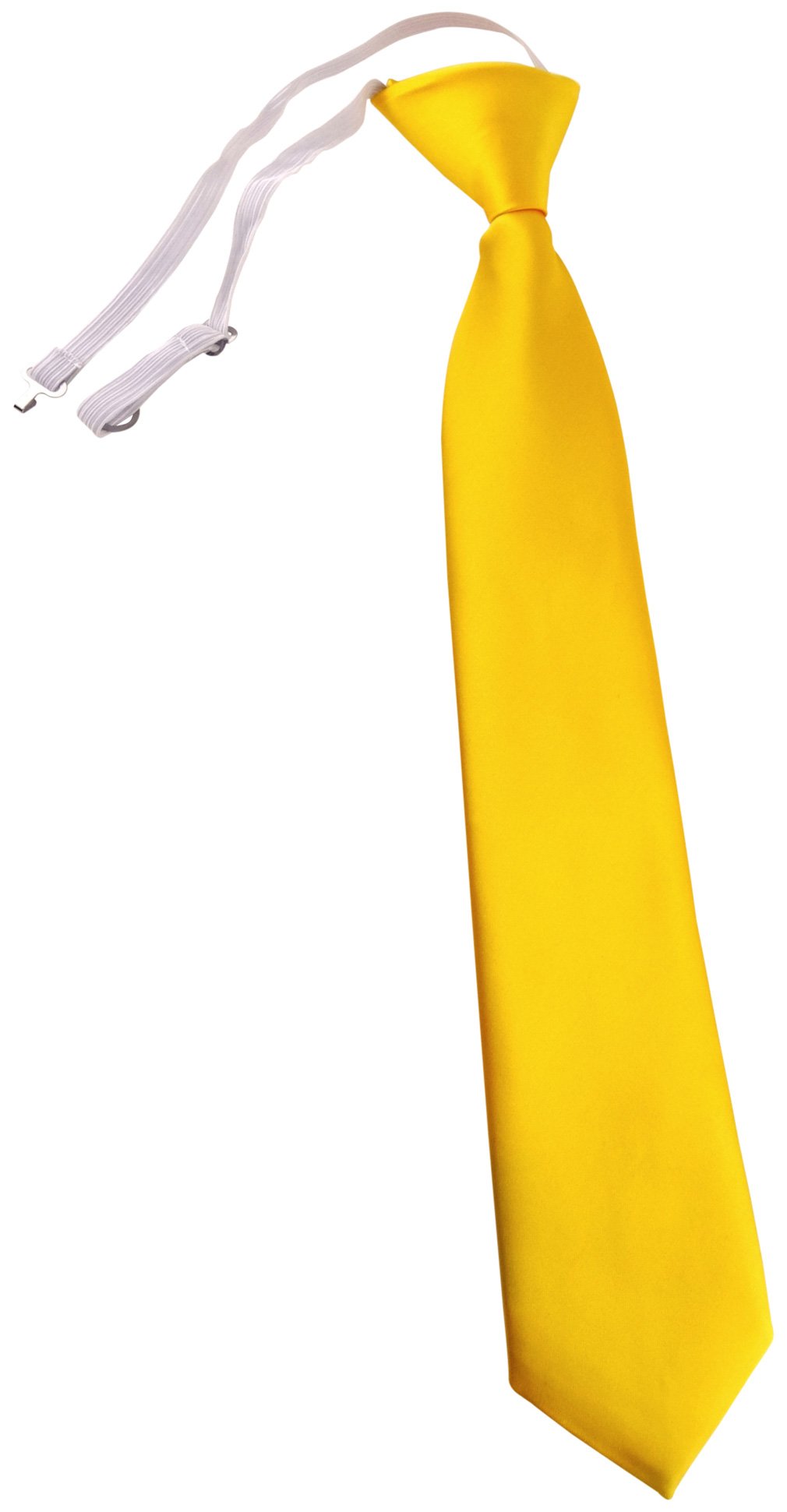 TigerTie Children tie necktie yellow all-one-color - tie necktie Pre-bound with elastic