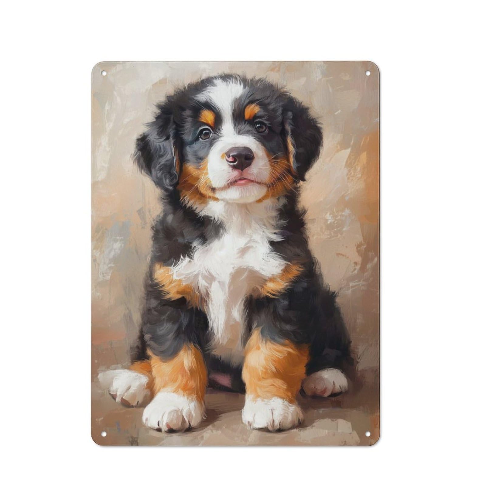 Junmoney Bernese Mountain Dog Puppy Nostalgic Decorative Tin Sign 40X30cm Featuring Old Style Wall Plaque For Kitchen, Hallway, Bar Or Small Cafe