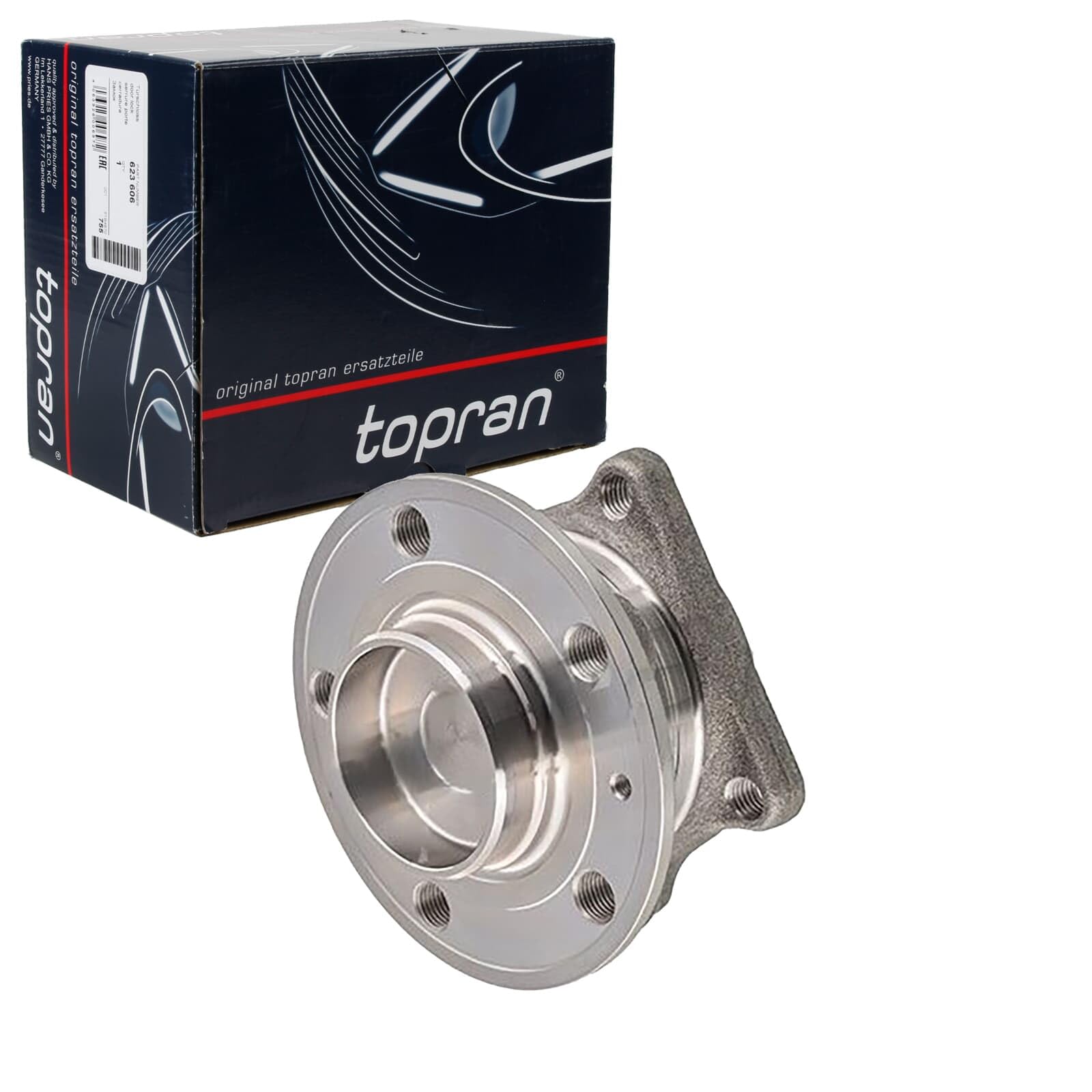 TOPRAN Juego de cojinete de rueda 600 227 eje trasero ambos lados Rodamiento integrado en buje de rueda Compatible con VOLVO V70 II 285 S60 I 384 S80 I 184