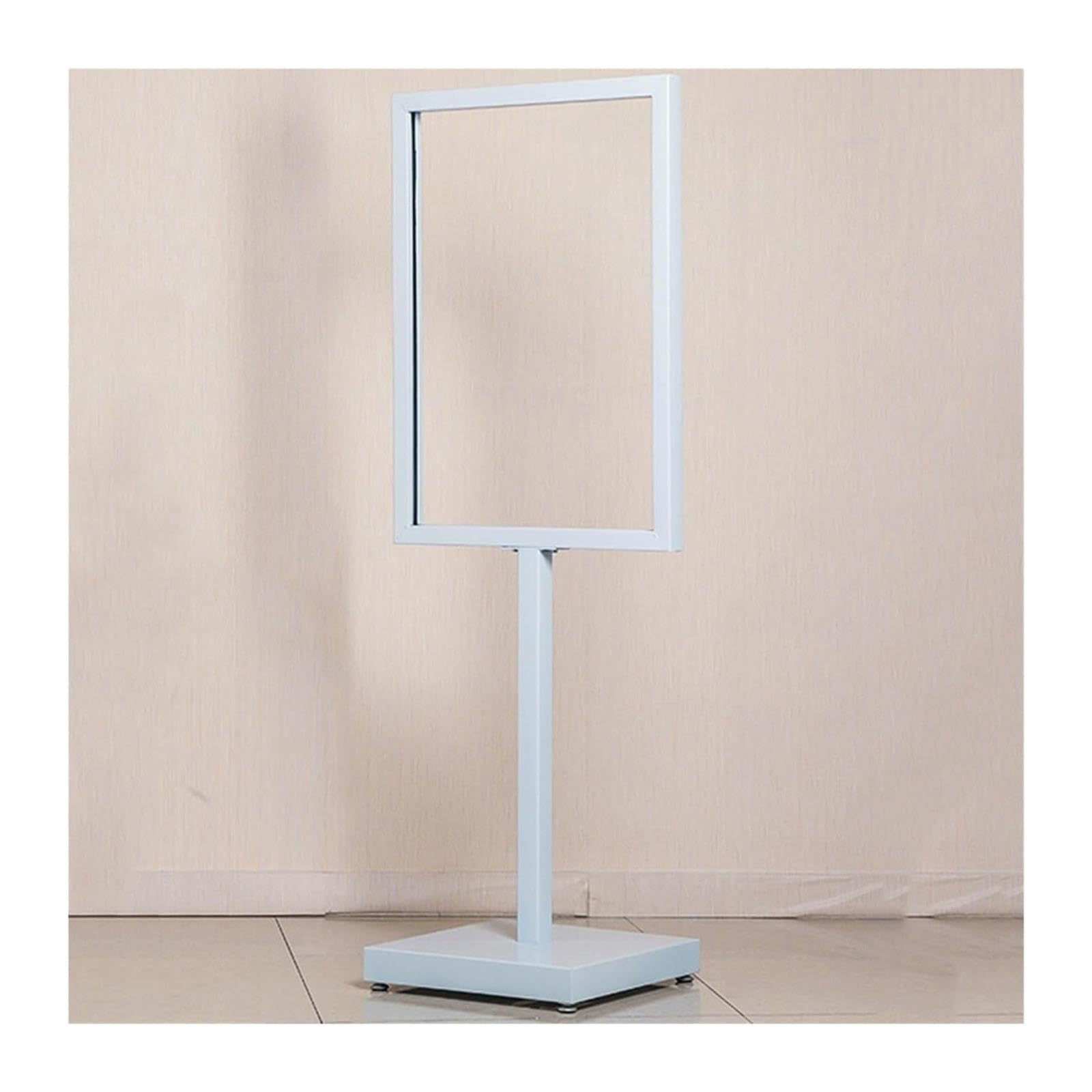 Soporte de exhibición para carteles, póster de pie para centros comerciales, negocios, ferias comerciales, oficina, estante para carteleras al aire libre con ruedas, color blanco, 50 x 137 cm