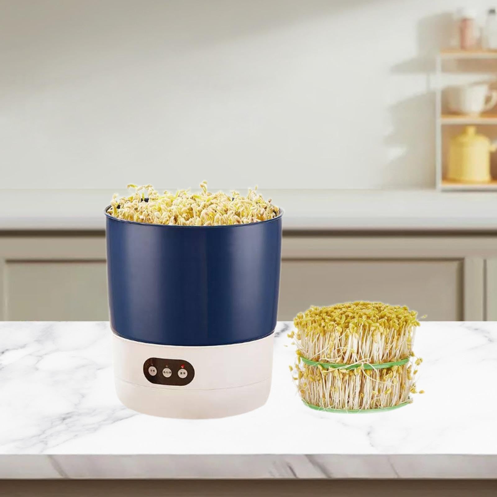 Máquina de Brotes Recipiente Germinador Automático de Irrigación 360 Grados Configuración Climatizada Resistente Apta para Uso Familia
