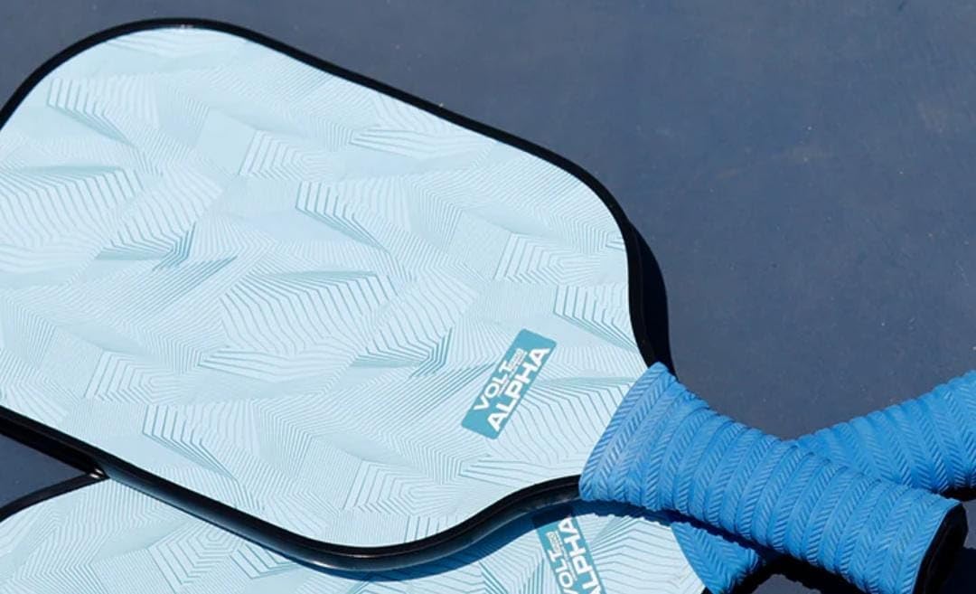 Pickleball Paddle and Ball Set | 2 Wooden Paddles + 2 Pickleballs (Indoor & Outdoor Balls) (Light Blue)-image-0