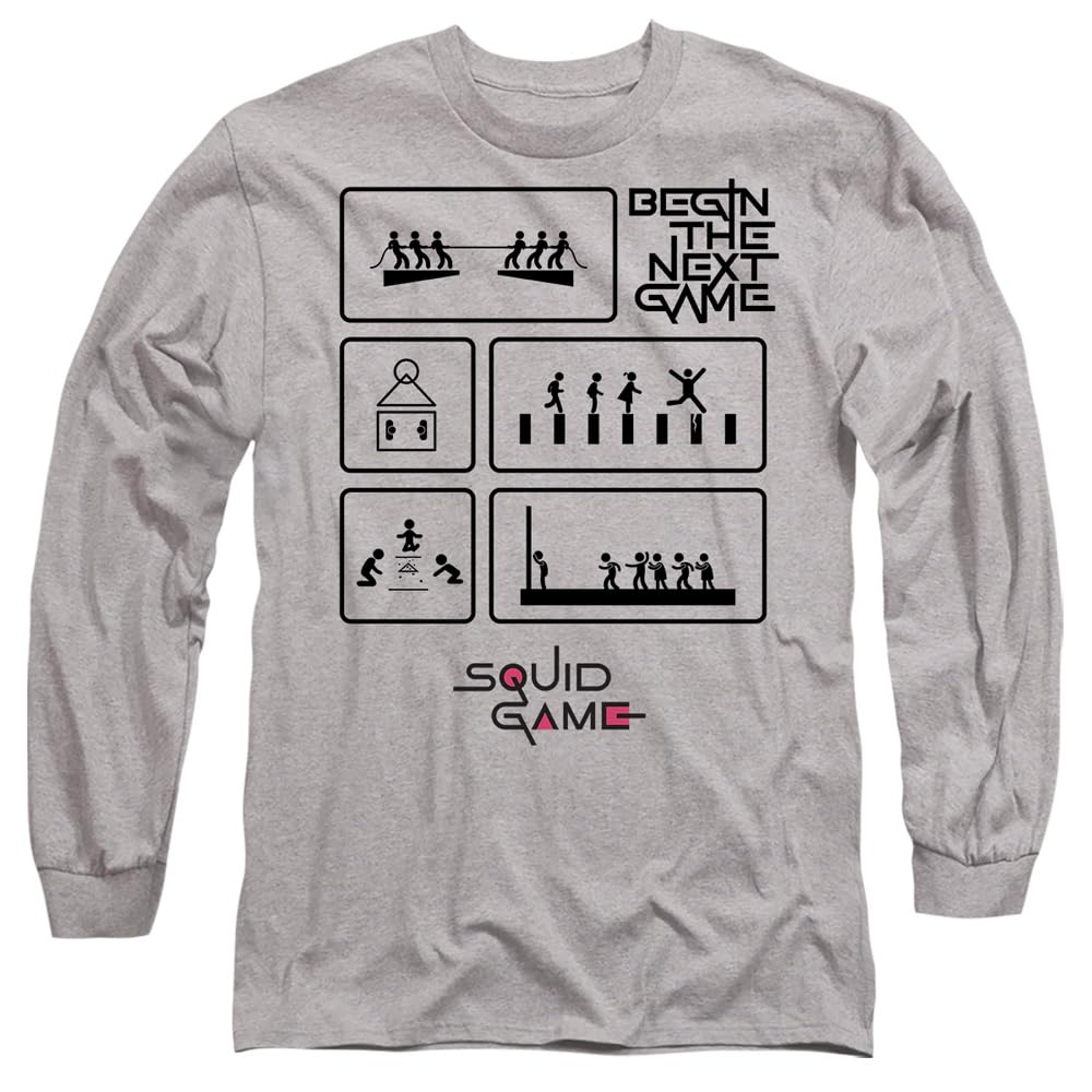Squid Game Next Game Unisex Long Sleeve T Shirt, Athletic Heather, Medium