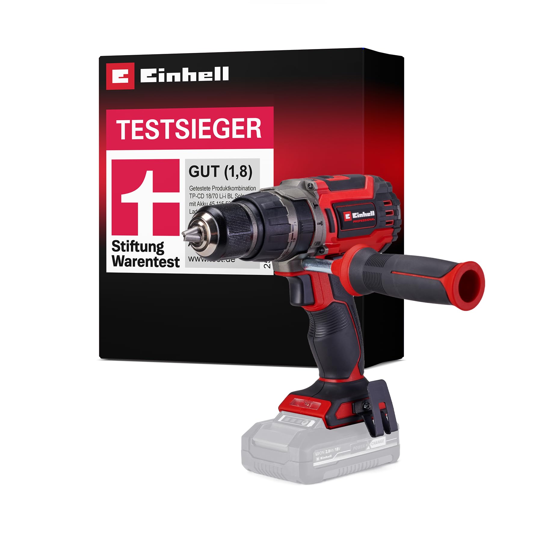 Einhell Professional Akku-Schlagbohrschrauber TP-CD 18/70 Li-i BL - Solo Power X-Change (18 V, Brushless, 70 Nm, Schlagbohrfunktion, 13 mm Bohrfutter, 2 Gang, ohne Akku)