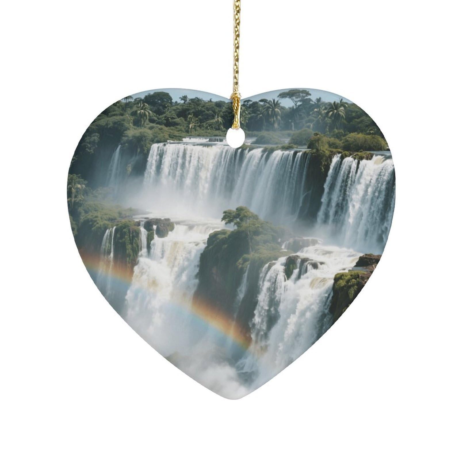 Fekiloot Style Iguazu Falls Ceramic Ornament Home Decor Keepsake