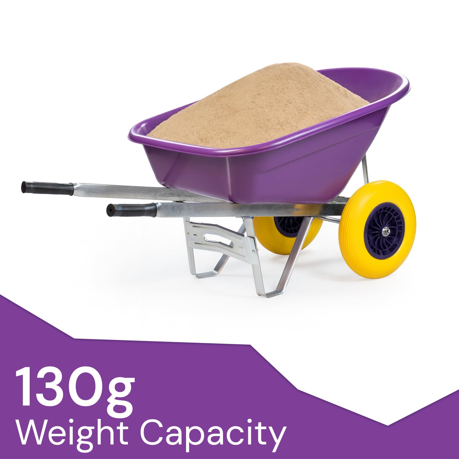 KCT 160L Twin Wheel Wheelbarrow – Heavy Duty Garden/Stable/Builder Barrow With Puncture Proof Tyres-378705