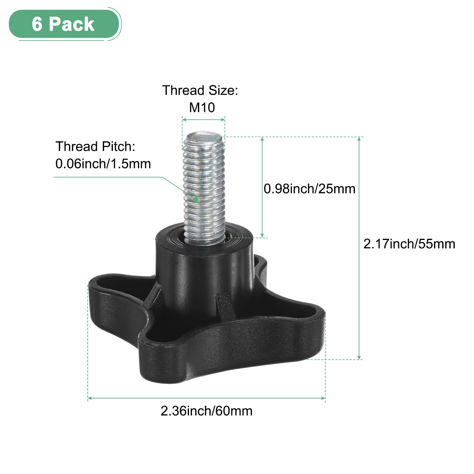 M METERXITY 6-Pack Star Clamping Knobs - Image 3