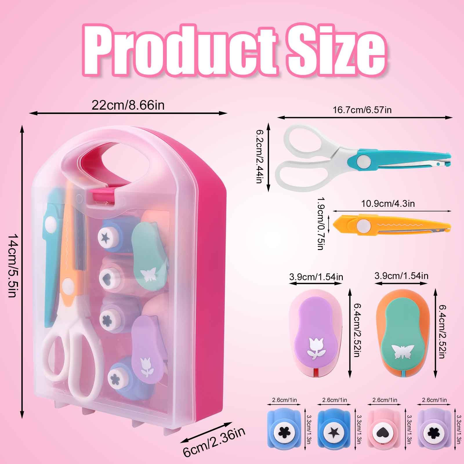 8pcs Craft Hole Punch Shapes Set for Kids Creative Kids DIY Puncher Craft Set including Scissors Flower Star Butterfly Heart Scrapbook Paper Punches Tool for Kids Confetti DIY Art Projects Gift - Image 2