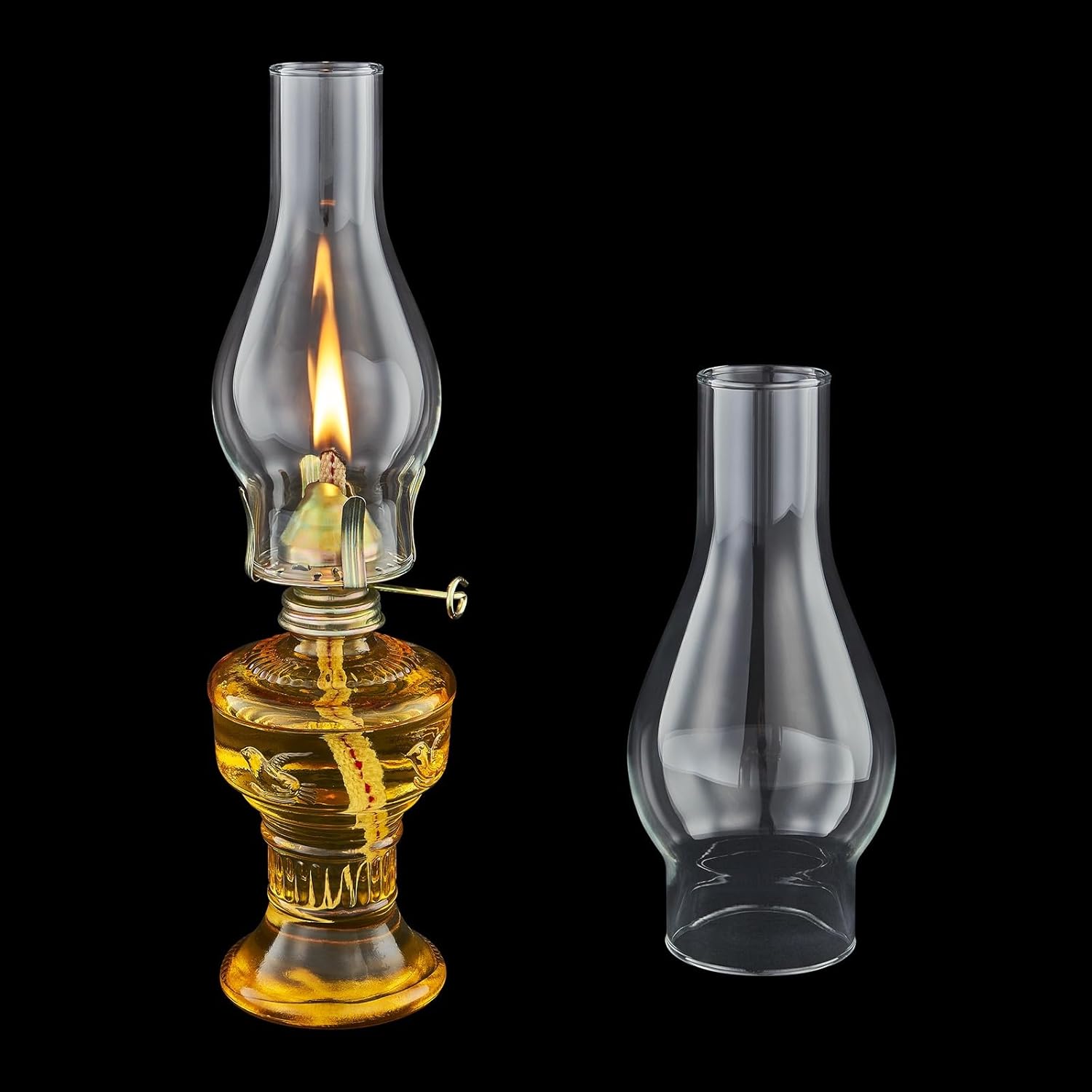 2.13 Inch Base by 6.5 Inch Oil Lamp Chimney Replacement,Tall Kerosene Globe,Clear Oil Lamps Glass Globe,Hurricane Lamp Globes Shade Cover,Glass Chimney for OilLamps for Indoor Use
