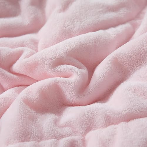 Miniatura 6 de Wajade Juego de edredón rosa de felpa de pelo sintético, juego de cama mullido y peludo, juego de edredón de microfibra suave y cálido de 3 piezas