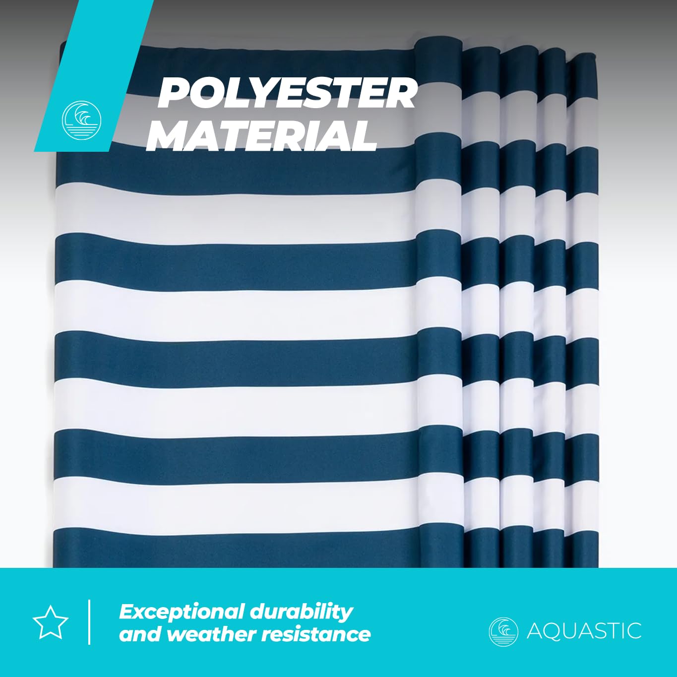 AQUASTIC Paravento da Spiaggia WINDSCREEN di Colore Blu| Blu/Bianco Frangivento Ideale per Il Lago e Il Mare Materiale Resistente 100% Poliestere Facile da Piegare e Trasportare 400 x 80 cm