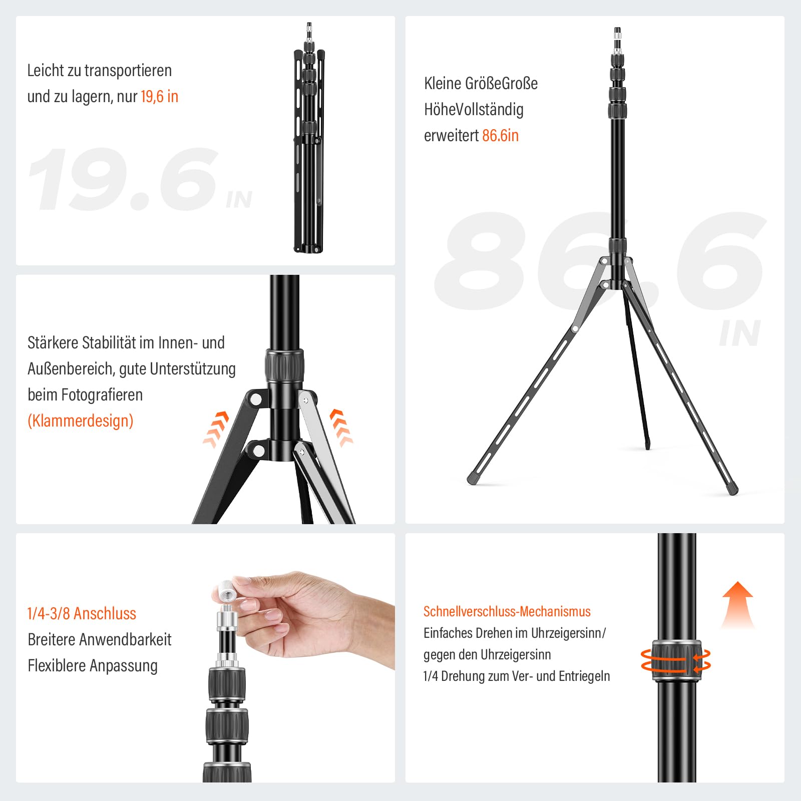 soonpho tripode 2,2m, trípode de Foco led, trípode para luz con Bolsa para Estudio, Soporte para softbox tripode Flash