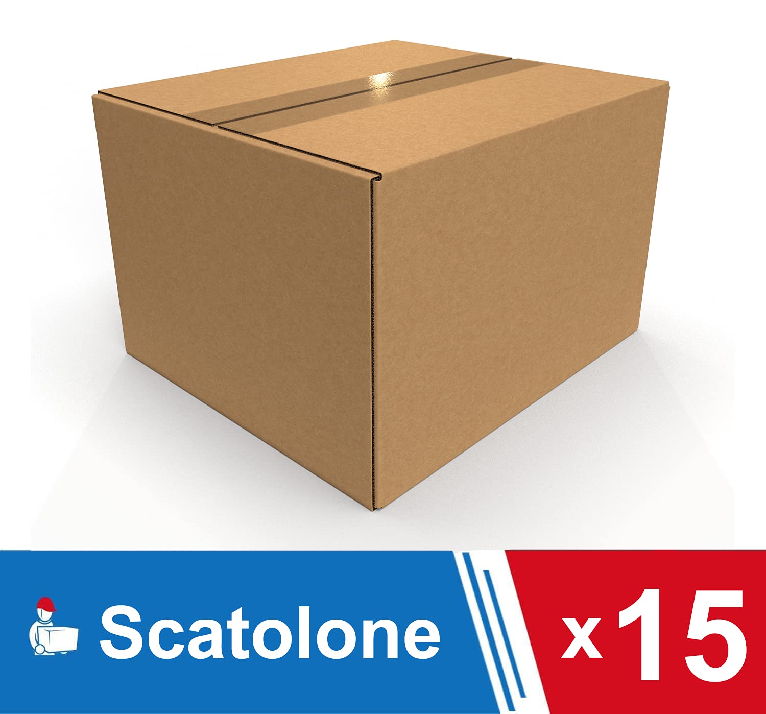 IMBALLAGGI 2000 - Scatole Trasloco a Onda Singola 25x20x20, Pack da 15 Scatole Cartone Resistenti e Durevoli, Scatoloni per Trasloco e Spedizioni - Cartoni per Traslochi, Imballaggio e Deposito