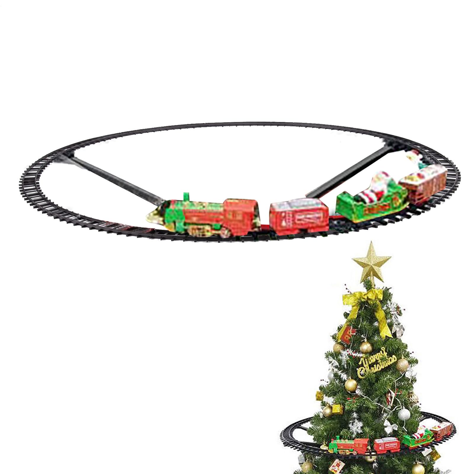 Pequeño Set de Tren de Navidad Decoración con Sonido y Luces