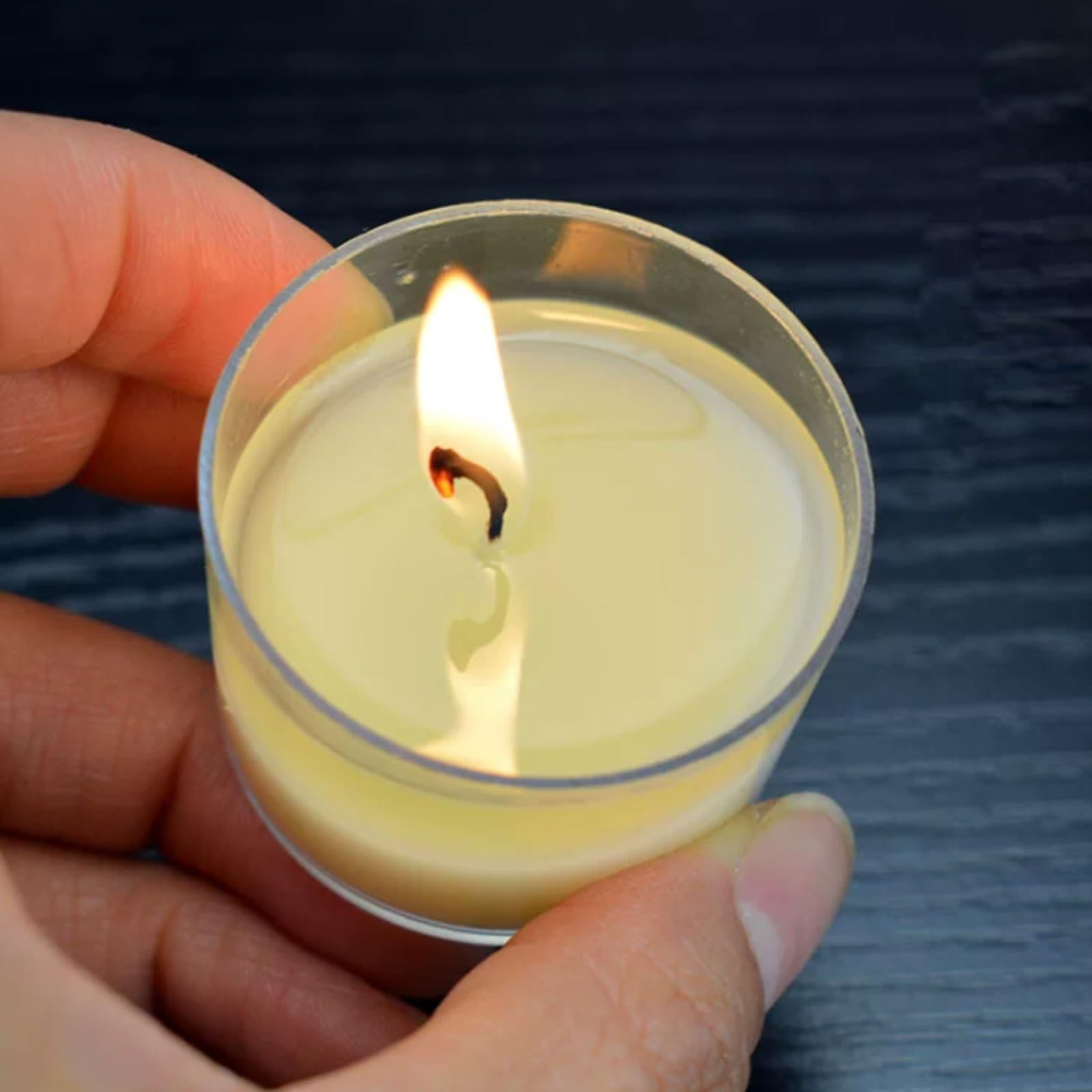 Exquisito Velas de plástico hechas con ghee vegetal Natural y mecha de algodón, velas en tarro sin perfume, quemadura limpia, 12 Uds. meloso(Weiß)