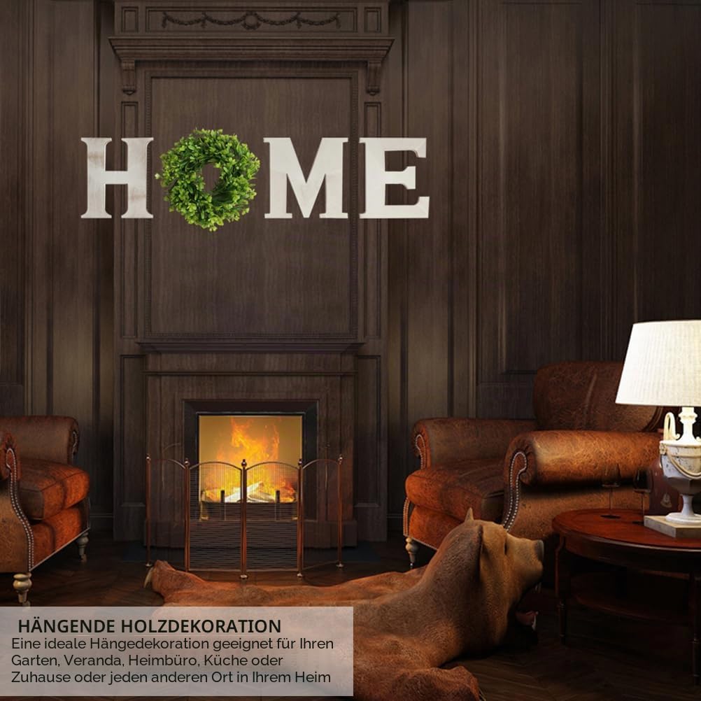 BESPORTBLE Holz Home Buchstaben Wand Dekobuchstaben Grün Kranz Holzbuchstaben Deko Schriftzug Weihnachten Wanddekoration Tischdeko Weihnachtsdeko Wohnzimmer Dekoration Geschenk