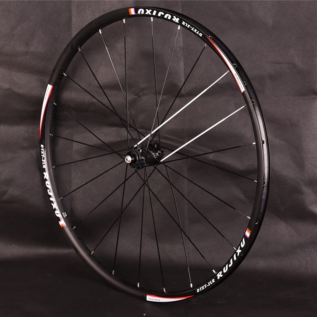 Set di Ruote per Bici da Strada 700c Ruote dei Freni a Disco Centerlock con mozzo in Carbonio Leggero Cerchio in Lega di Alluminio da 21 mm 24 Fori Set di Ruote a sgancio rapido FO