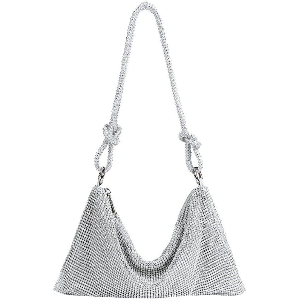 Sac de nuit avec bandoulière et sac de soirée en strass pour femme tendance