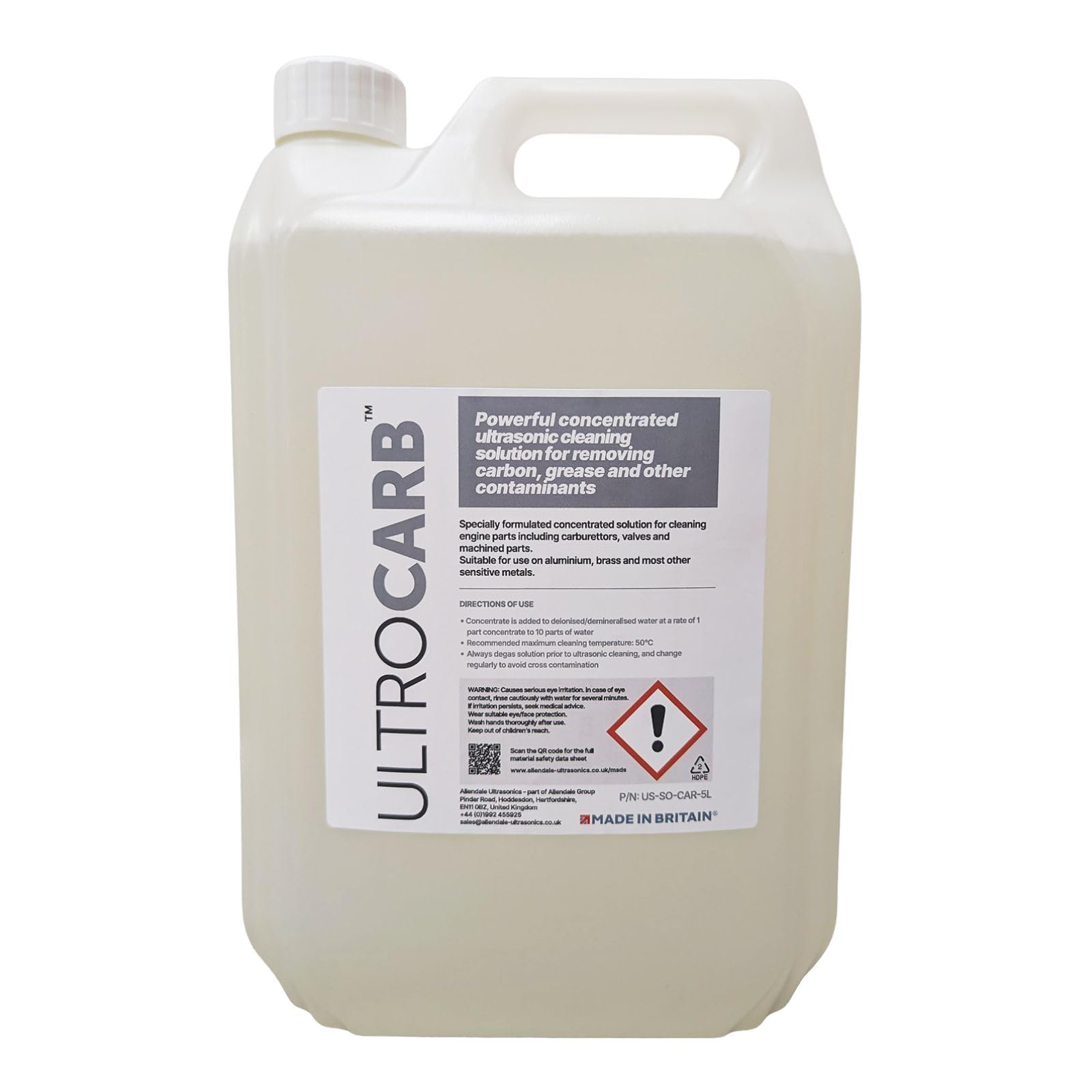Ultrasonic Cleaner Fluid Solution 5 Litre Liquid Bottle Engine Parts Carb Carburettor Cleaner Makes 50 Litres of Ultrasonic Cleaning Fluid Professional Grade