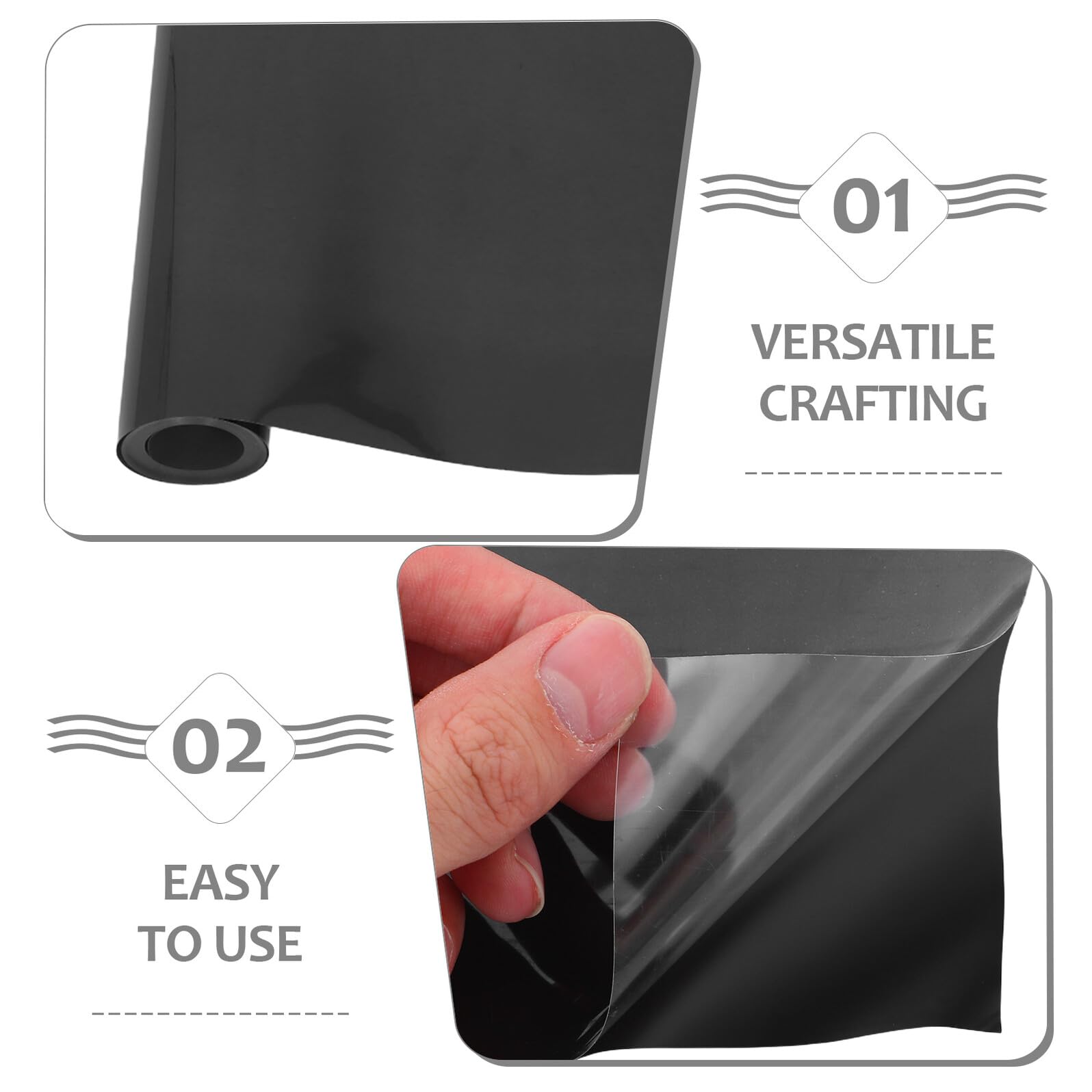 Anneome Vinile Htv Nero Opaco per Trasferimento Termico, Film in Pet+pu Facile da Tagliare, Compatibile Tessuti e Vetro per Progetti Artistici e Abbigliamento