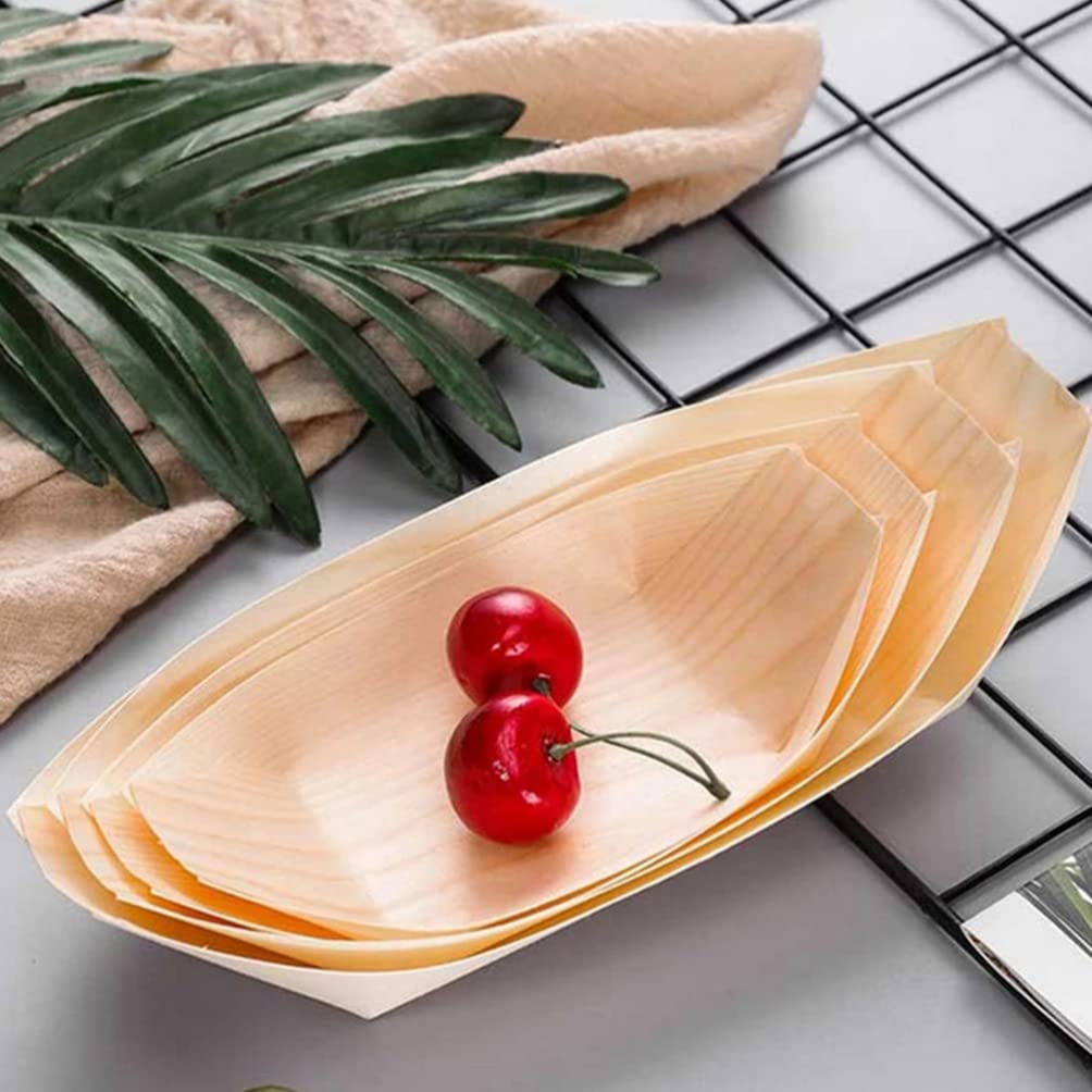 Amazon｜Hemoton 50ピースの木の船のの木の船の皿の皿焼きボート寿司 