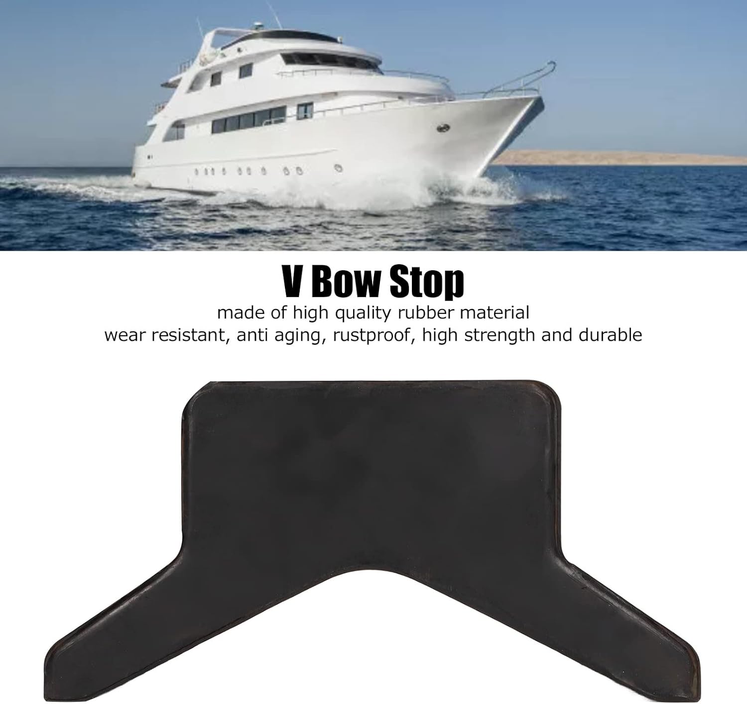 Boat V Block boat trailer v bow stop Universal High Strength Rustproof Abrasion 4in Professional Bow Stop Rubber boat trailer v bow stop for Trailers for Caravans Diábolos, Rodillos y Guías
