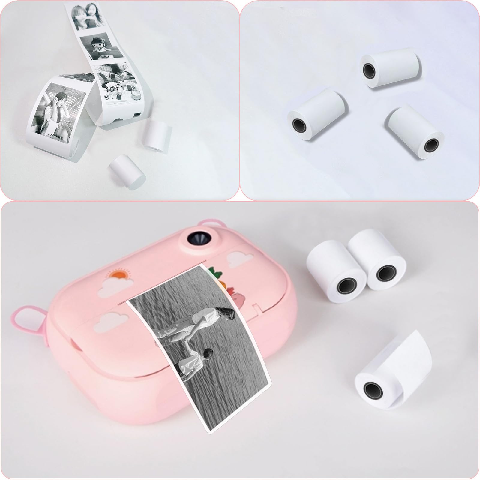 Papier thermique 57x25mm 25 Rouleaux pour Appareil Photo Enfant Imprimante Thermique
