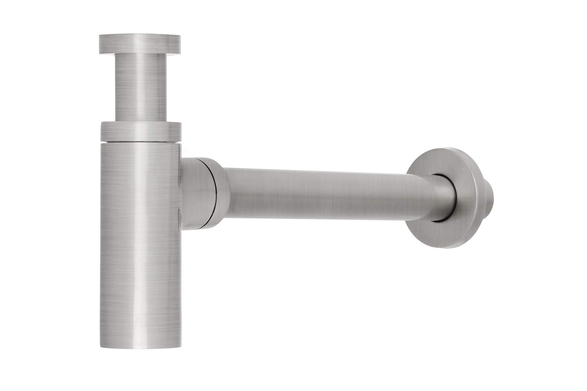 Buy Solid Brass Round Bottle Modern P Trap In Brushed Nickel Finish