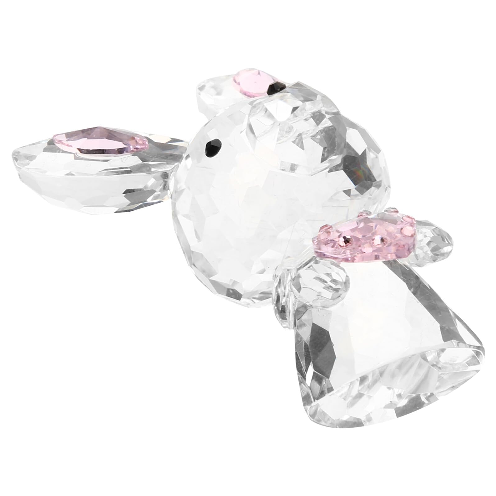 Lapin en cristal rose pour décoration de table de salon chaleureuse