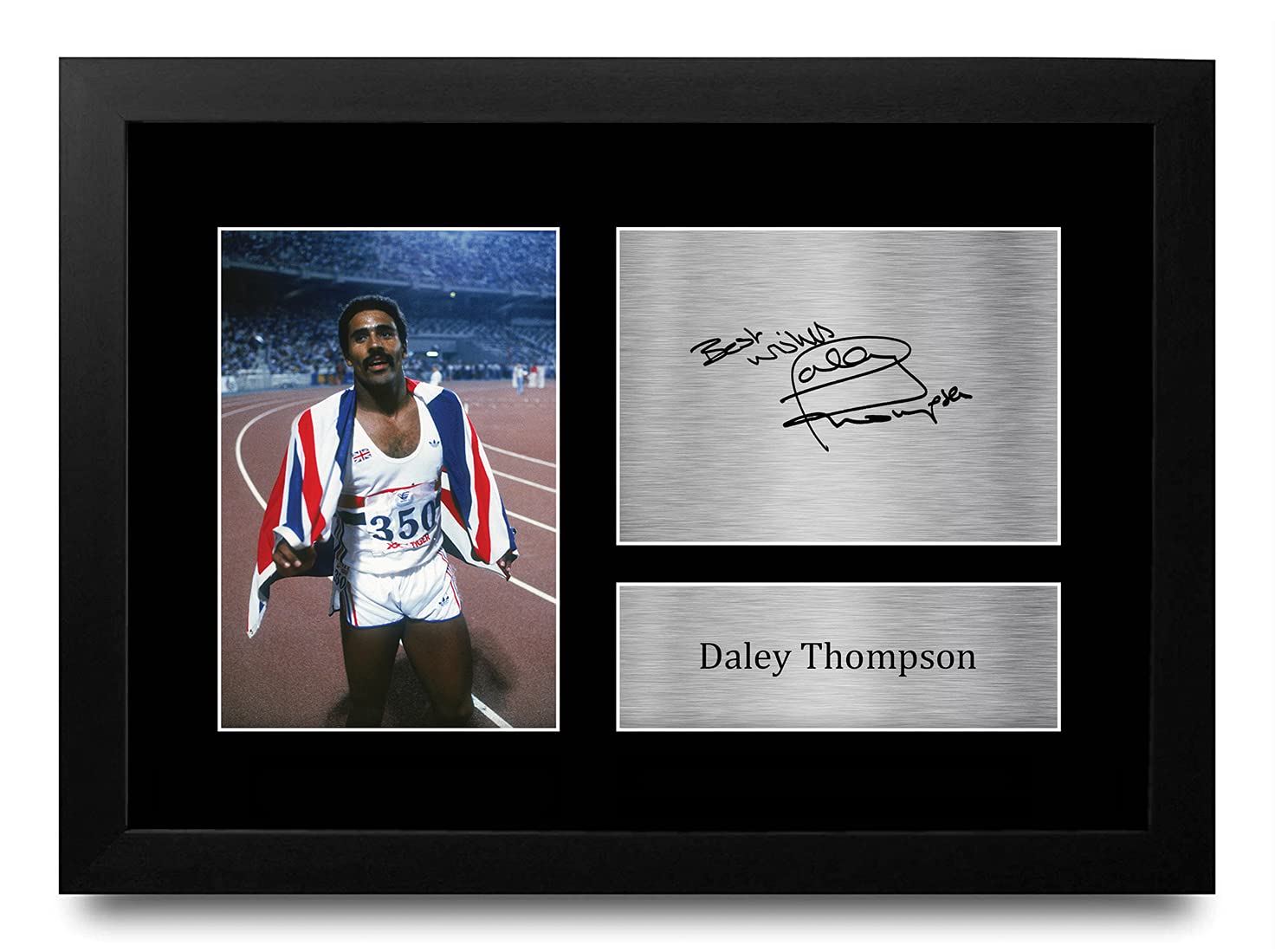 HWC Trading FR A4 Daley Thompson Gifts Printed Signed Autograph Picture for Athletics Sport Memorabilia Fans - A4 Framed