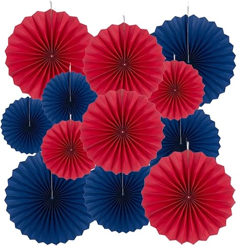 Miniatura 82 de MOWO Abanicos de papel rosa y naranja intenso, decoración de pared para colgar en el techo, decoración para otoño, otoño, Acción de Gracias, baby