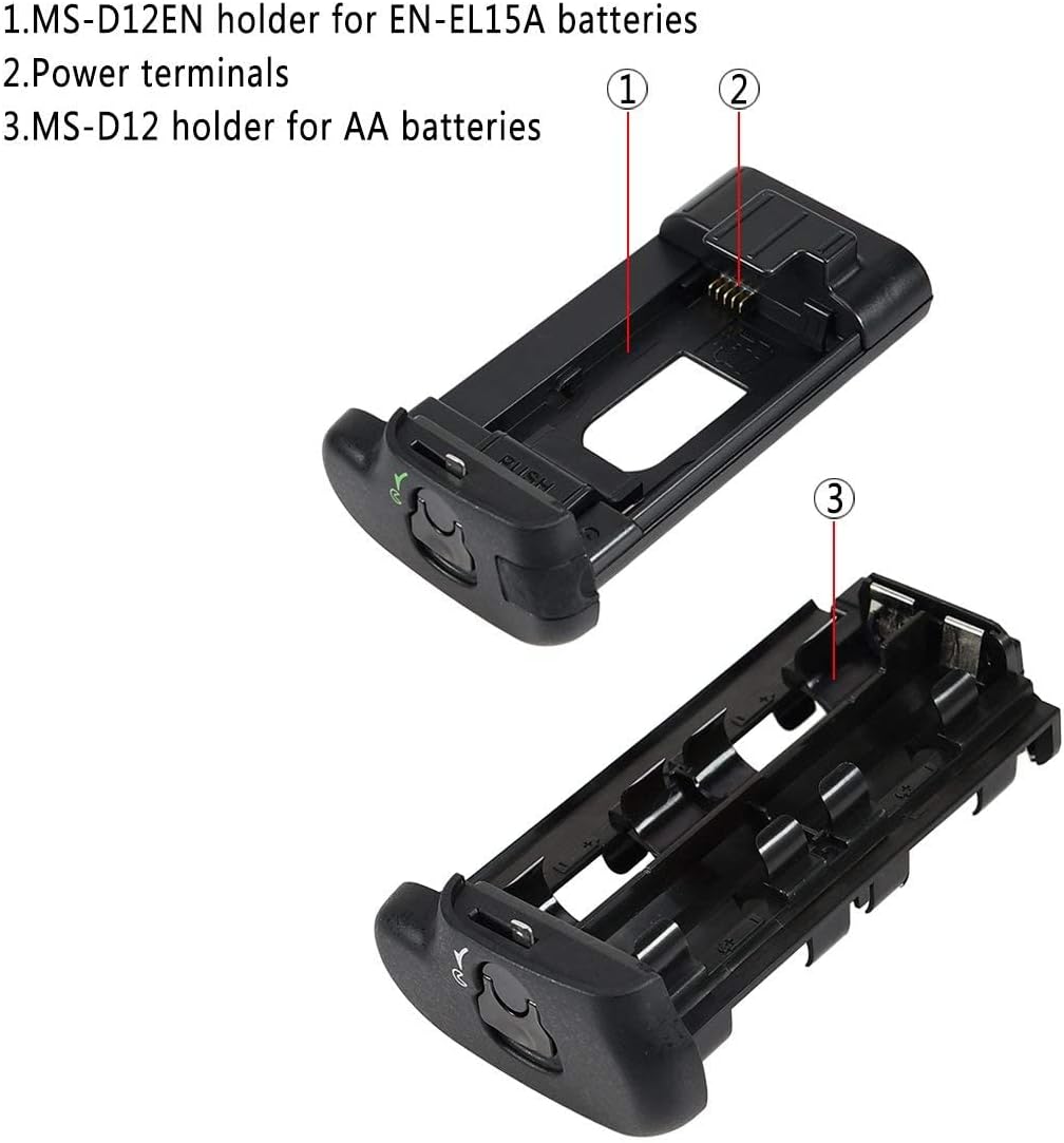 DSTE Replacement for Pro IR Remote Control MB-D18 Vertical Battery Grip + 2pcs EN-EL15 Battery Compatible with Nikon D850 Camera