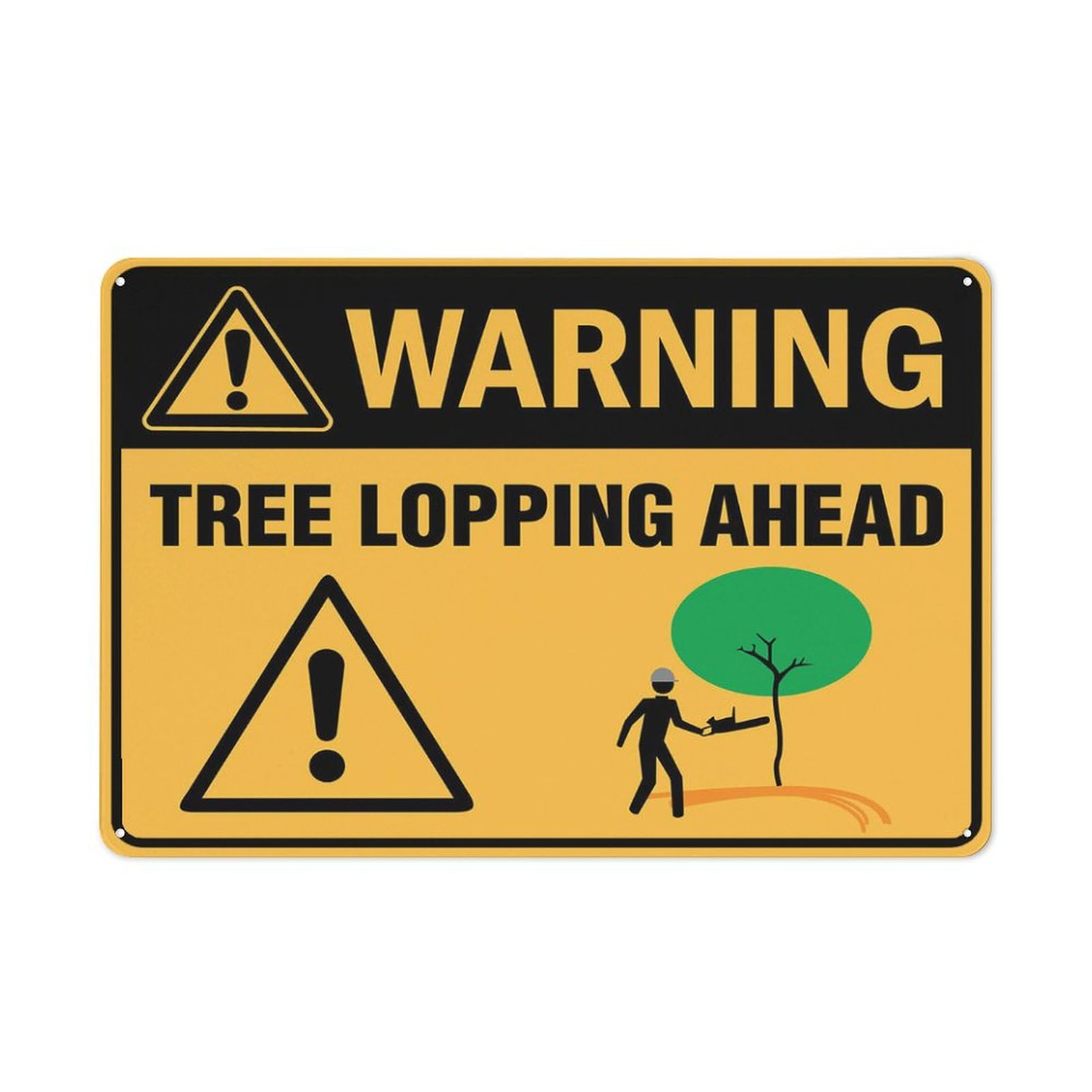 Yepyayqvk Tin Sign 737 Warning Stump Grinding Ahead Brown Tree Metal Tin Sign For Indoor & Outdoor Yard Lawn Signs Decor 6X8 Inch