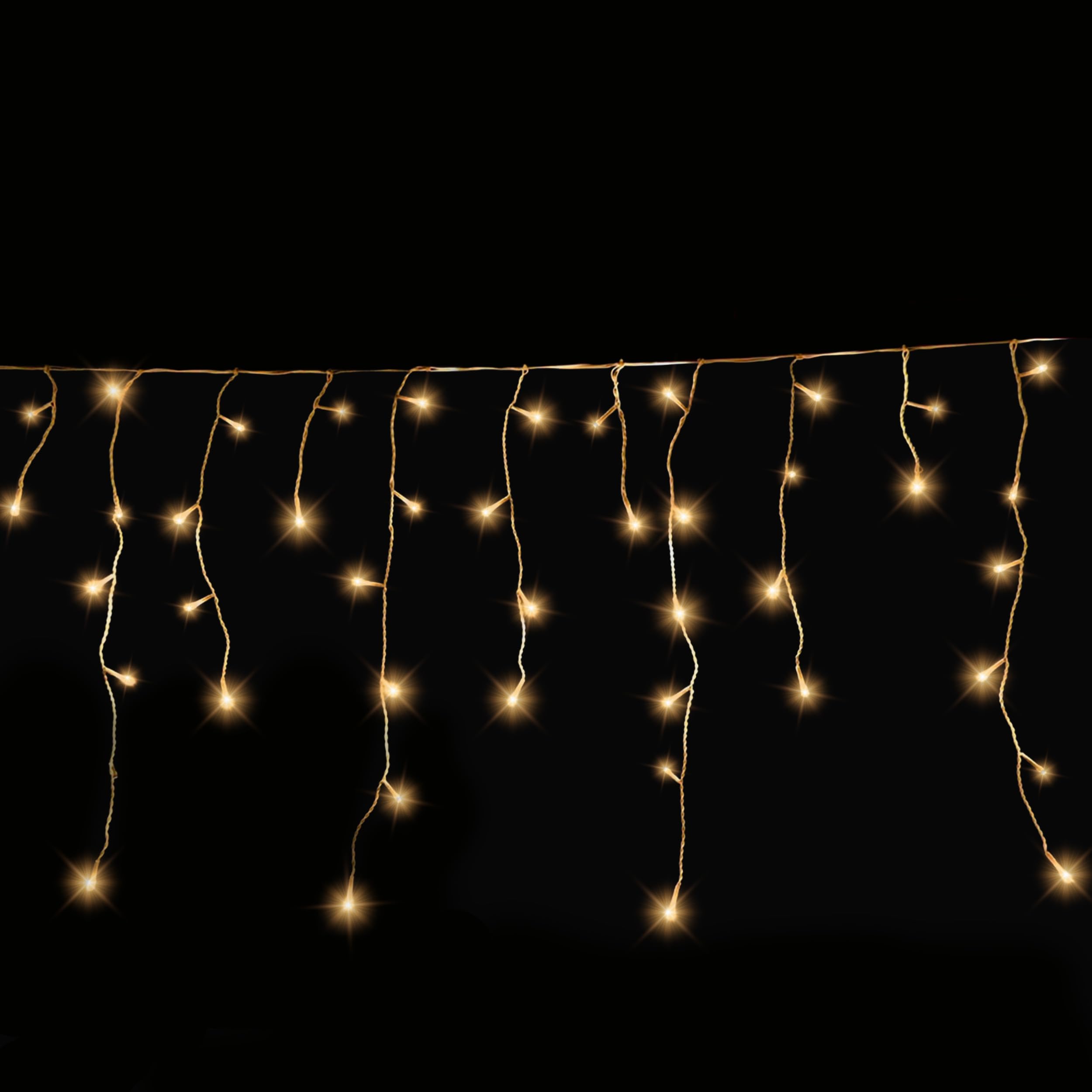 Gartenpirat Eisregen Lichterkette 24 m 960 LED warmweiß LED-Lichterkette außen innen Timer Flash-Effekt