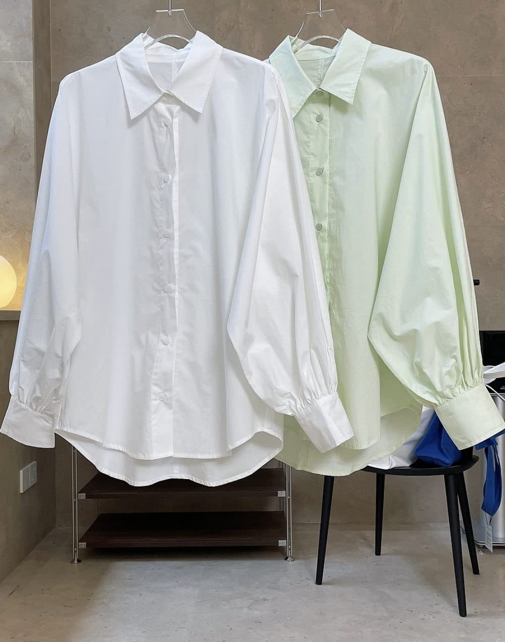 Oberteile Damen,Damen-Leinenbluse, Übergroß, Für Den Sommer, Einfarbig, Ballon-Langarmshirt, V-Ausschnitt, Plissierte Oberteile, Elegante Bluse, T-Shirt-Jacke, Lockere Bluse, Tunika, Sweatshirt-Ober