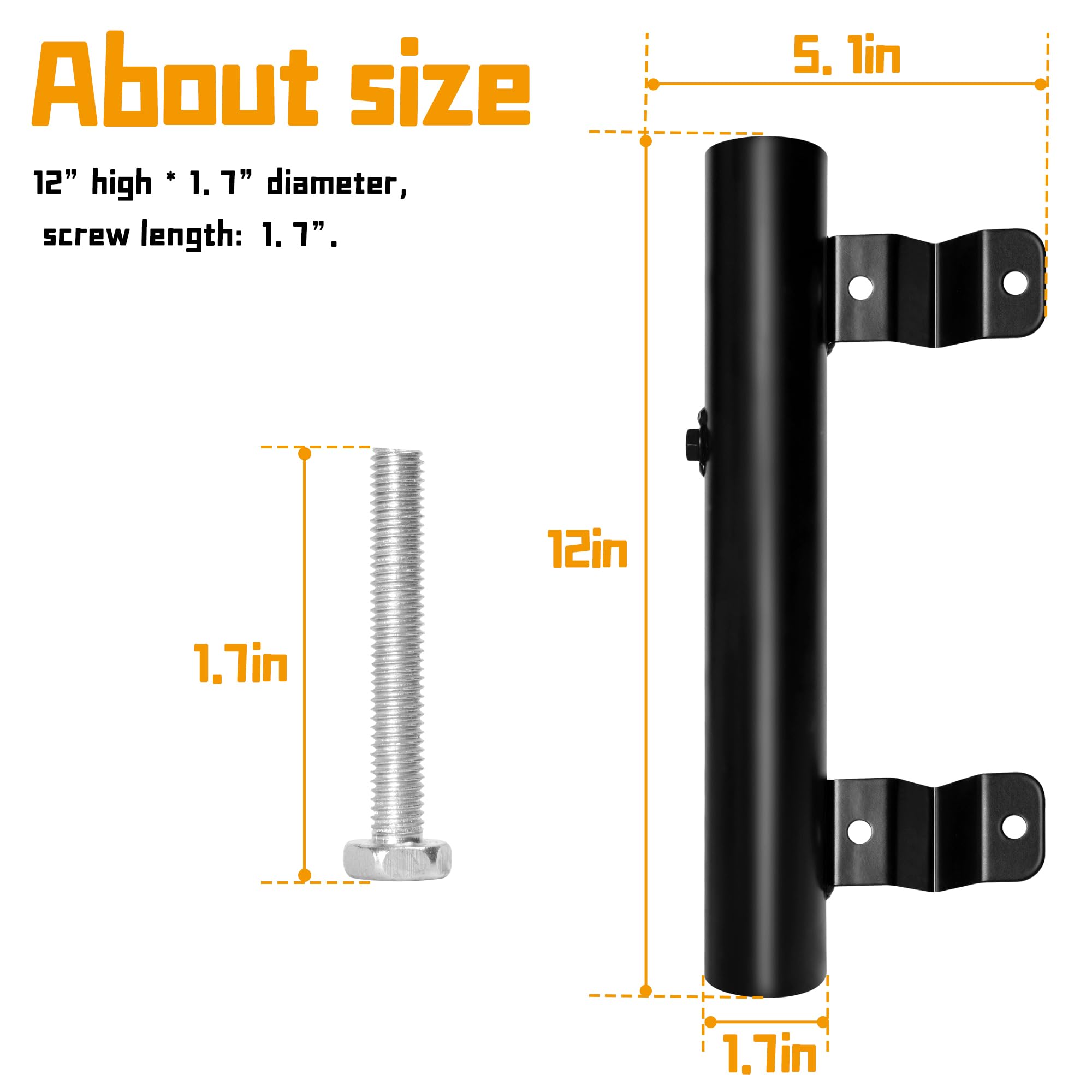 12 Inch RV Ladder Mounted Flagpole Holder- Adjustable RV Ladder Flag Pole Mount- Heavy Duty RV Flag Holder for Camper, Most RV Ladder