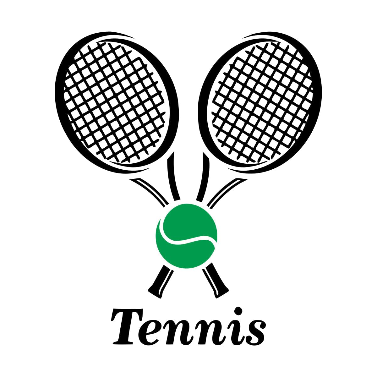 Tennis Club Logo Wall Sticker Sports Interior Decoration Tennis Ball Vinyl Wall Decal Removable Tennis Rackets Sticker Extra Large - 75x88cm