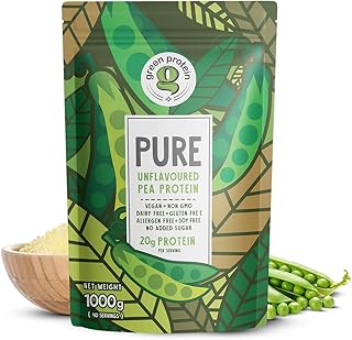 GREEN PROTEIN Pure Unflavored Pea Protein Powder | Vegan Plant-Based | 1Kg Pouch | 20g Protein Per Serving | 40 Servings | Soy, Dairy, Gluten & Allergen Free-picture-24
