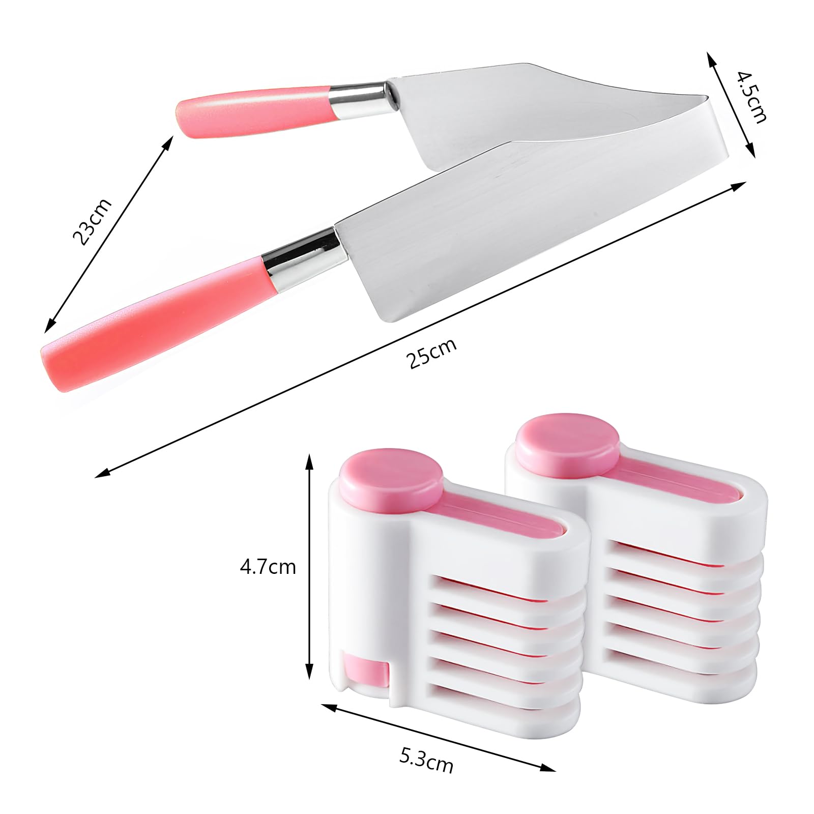Taglierina per torte in acciaio inox con livellatore, strumento ergonomico