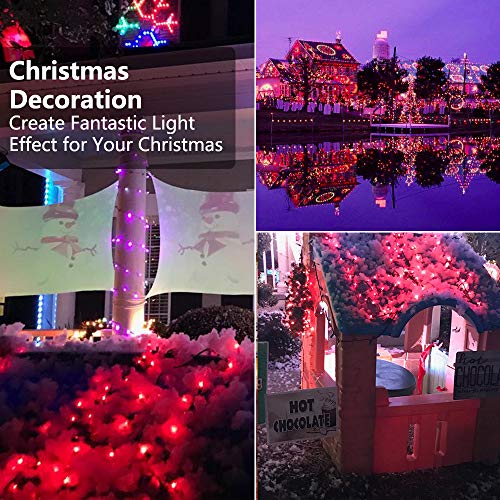 Image of BrizLabs Red Christmas String Lights, 69.6ft 300 Count Incandescent Christmas Lights, 120V UL Certified Connectable Mini Light String for Indoor Outdoor Xmas Tree Garden Patio Decor